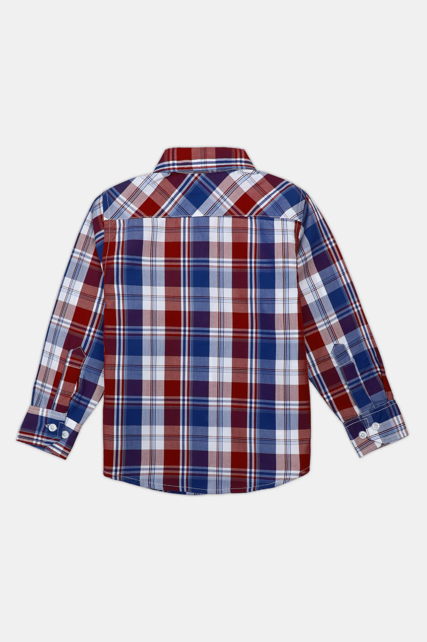Navy Blue Check Casual Shirt - Image 3