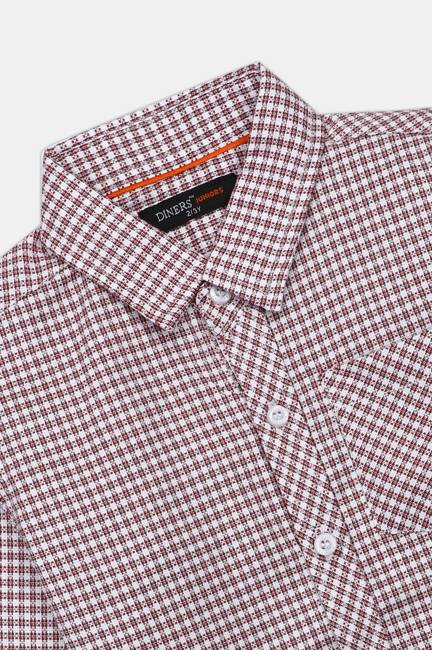 Red Houndstooth Check Casual Shirt - Image 2
