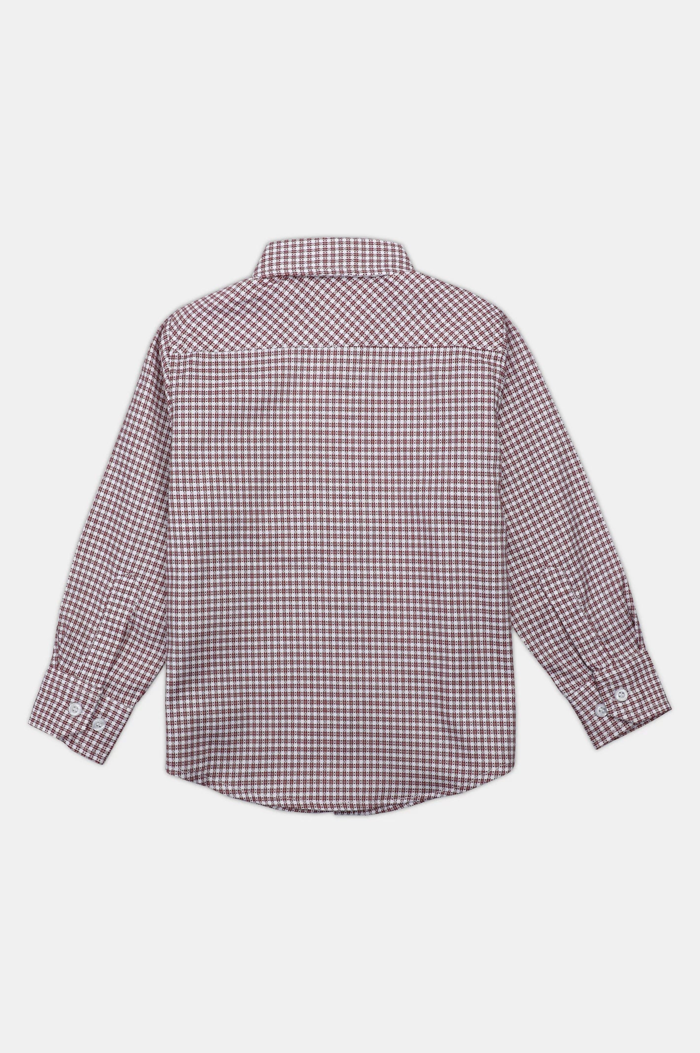 Red Houndstooth Check Casual Shirt - Image 3