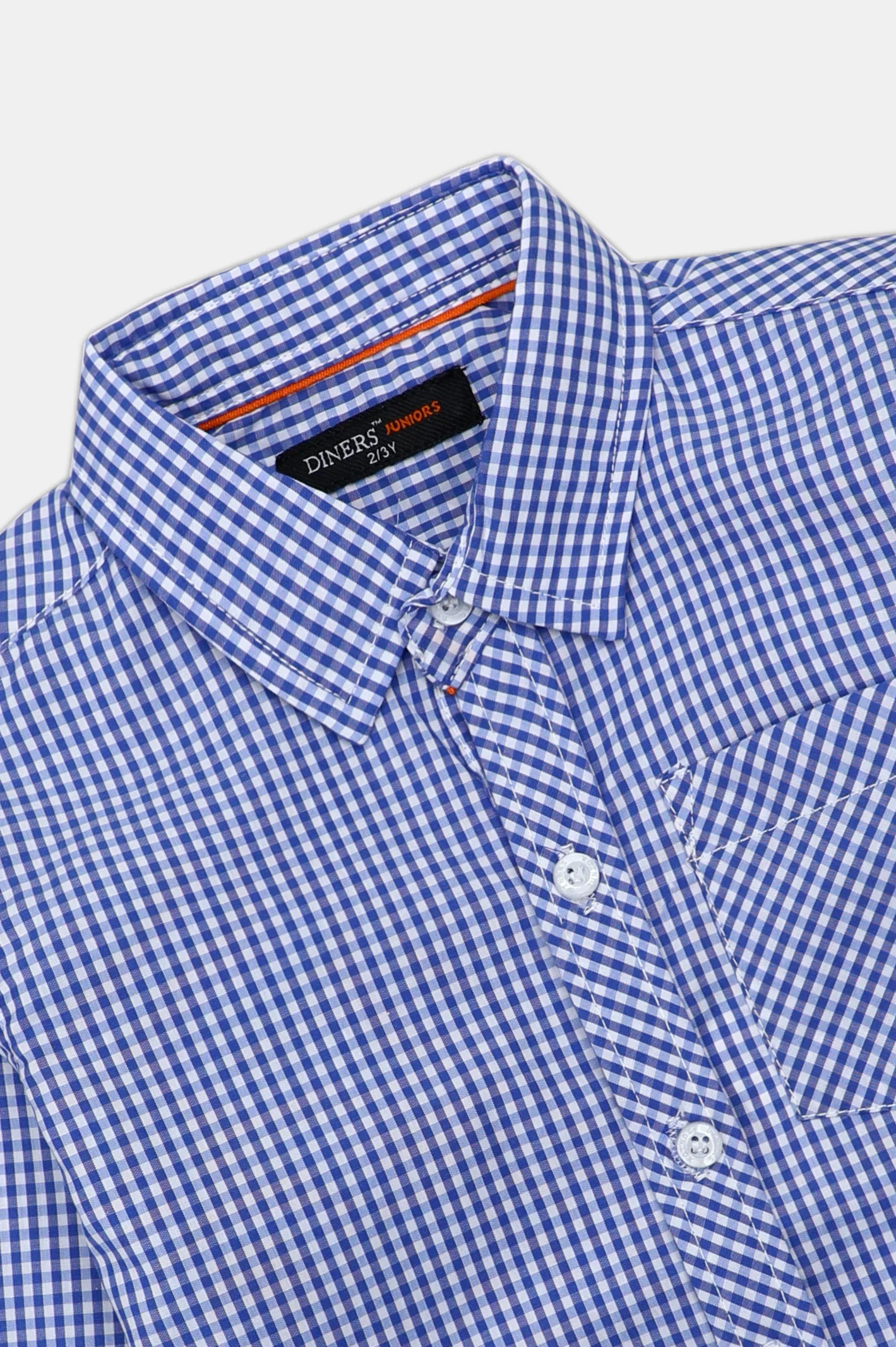 Royal Blue Mini-Check Casual Shirt - Image 2