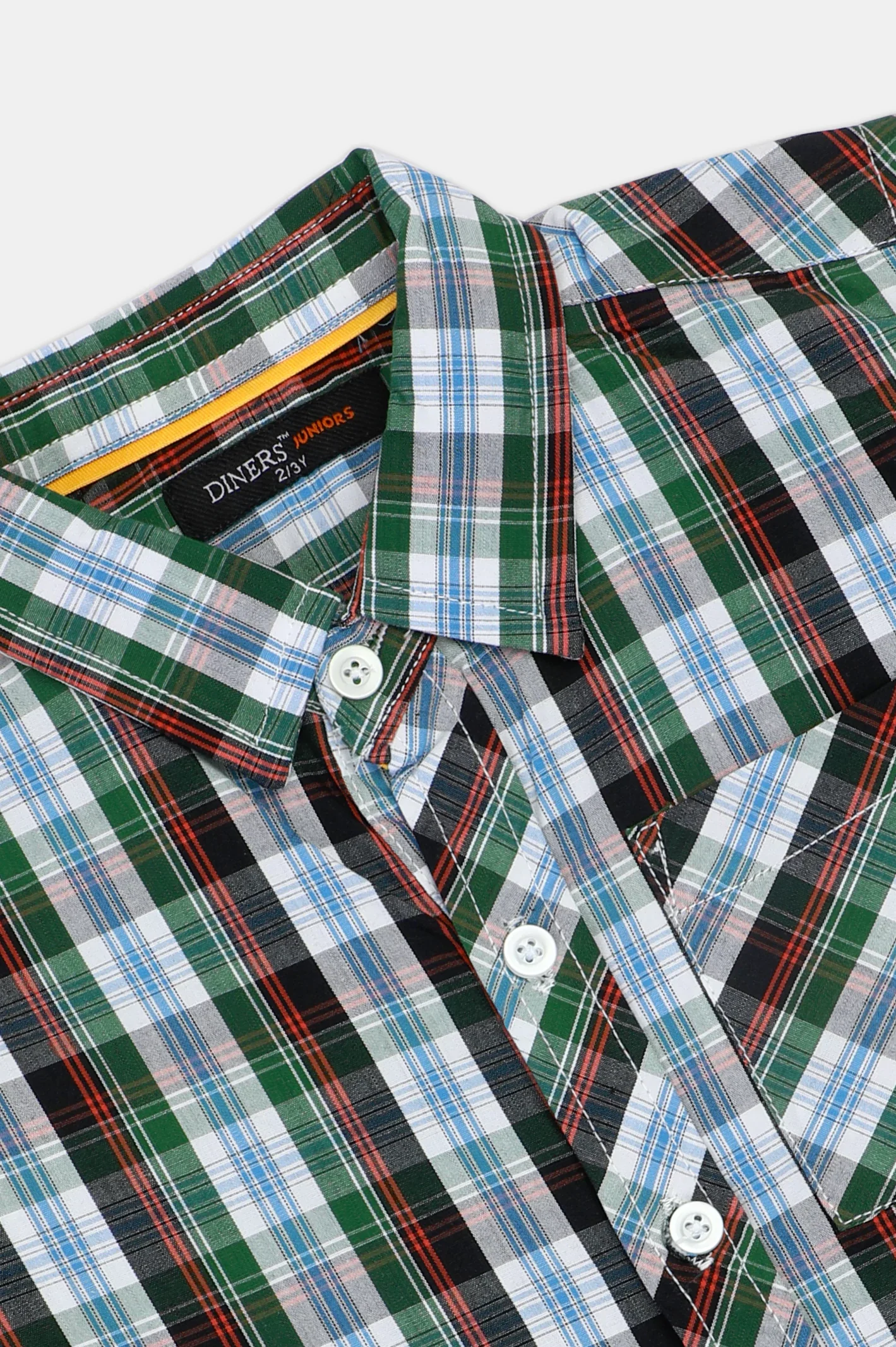 Green Check Boys Casual Shirt - Image 2