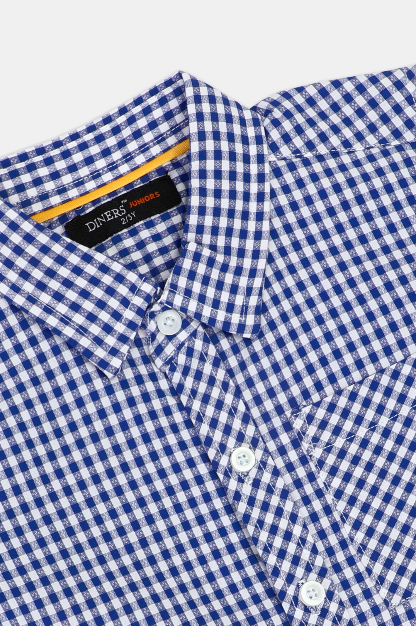 Royal Blue Mini-Check Casual Shirt - Image 2