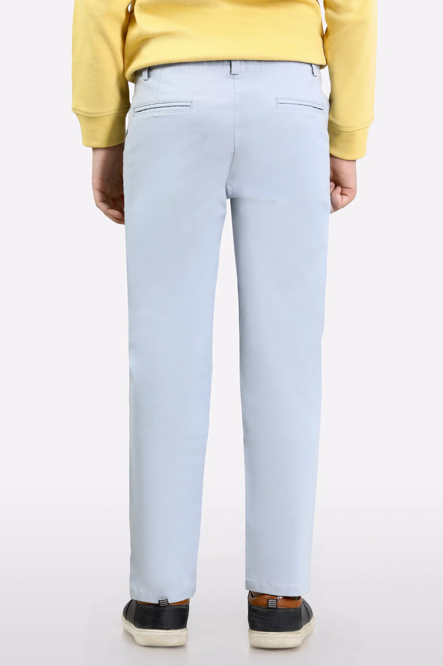 Silver Cotton Chino For Boys - Image 3