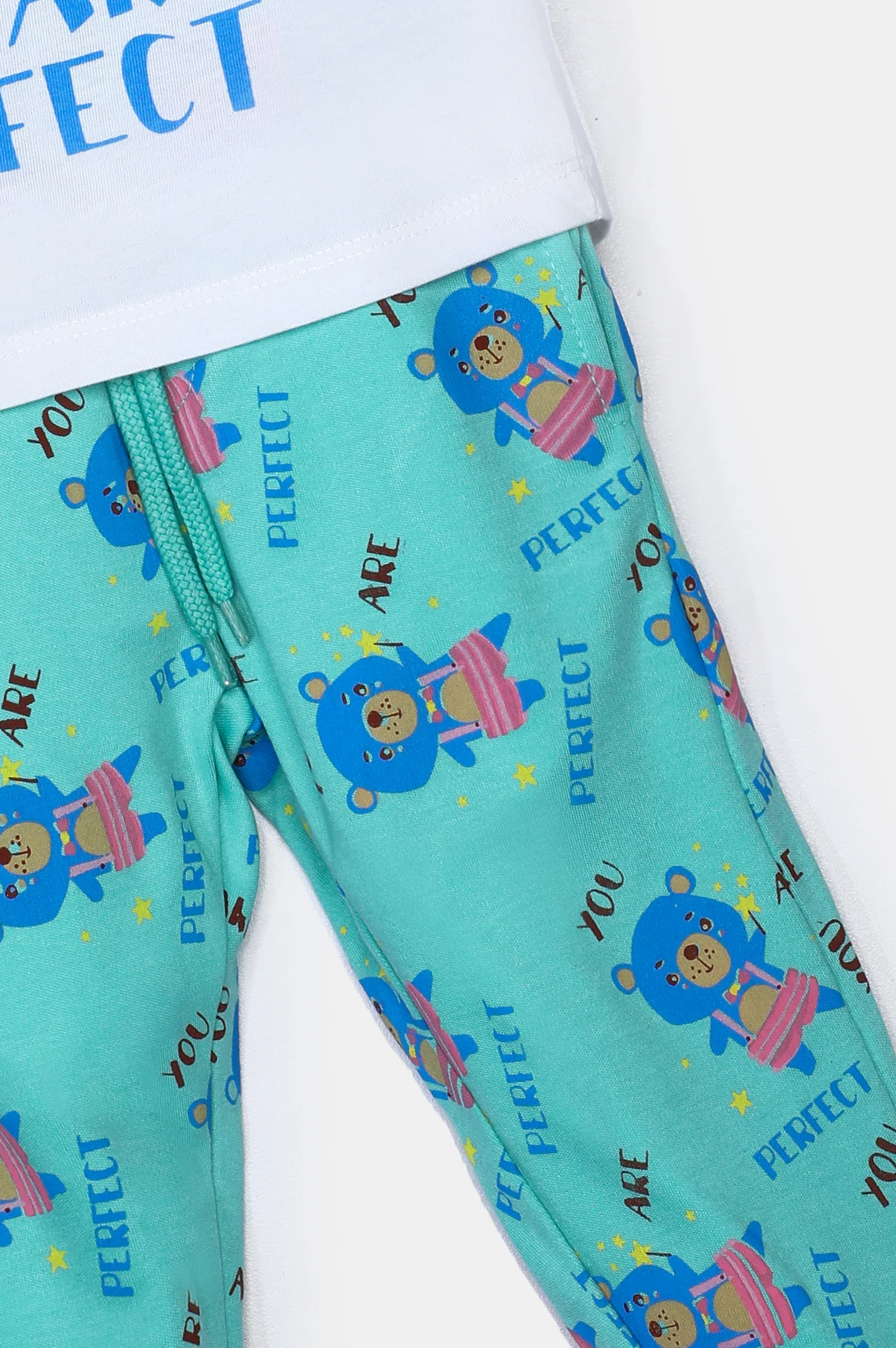 Turquoise Graphic Printed Boys Combo - Image 3