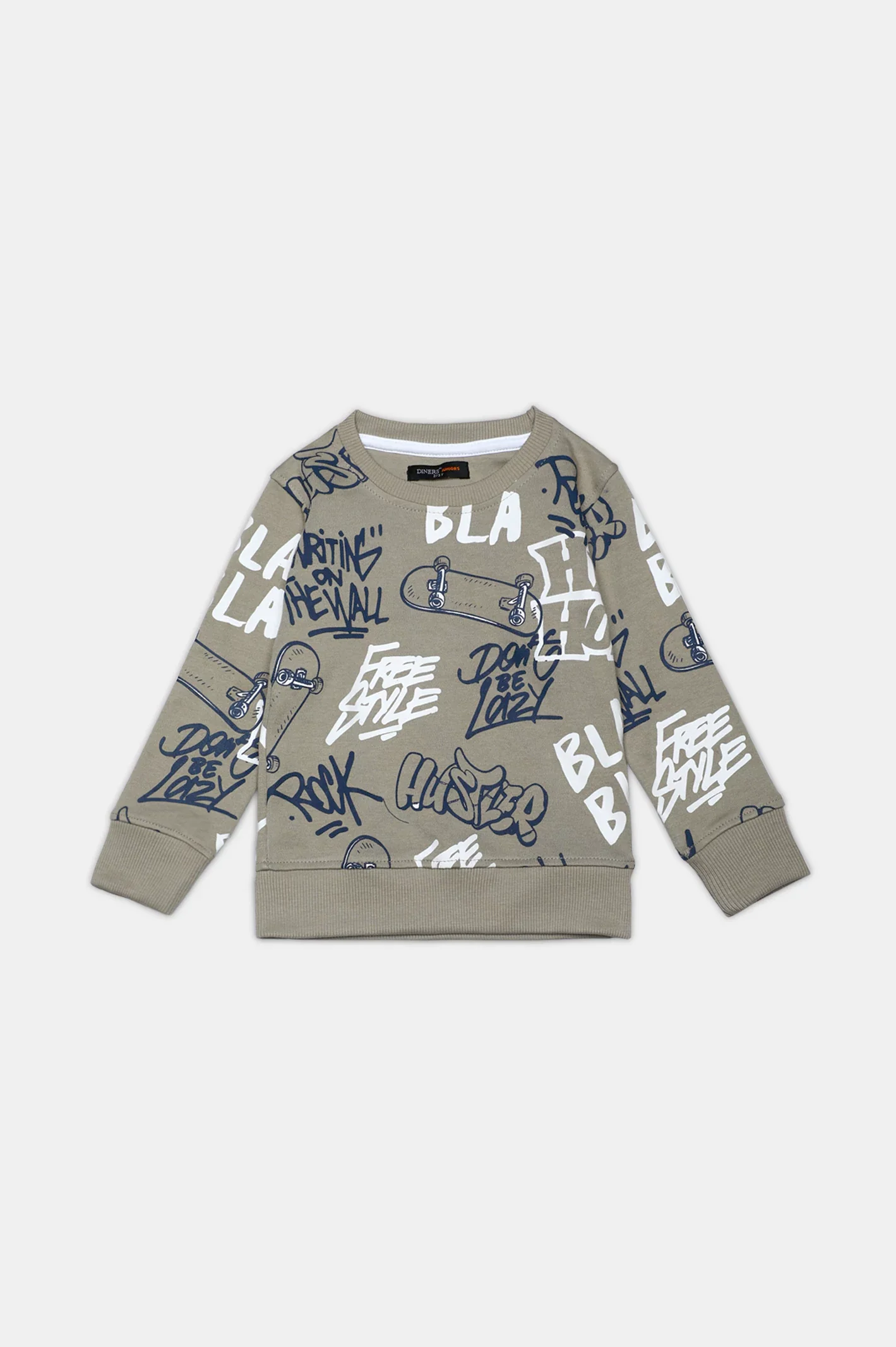 Graffiti Print Boys Sweatshirt With Trouser - Image 2