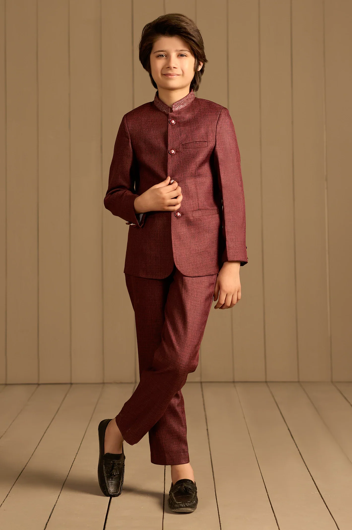 Maroon Prince Suit for Boys