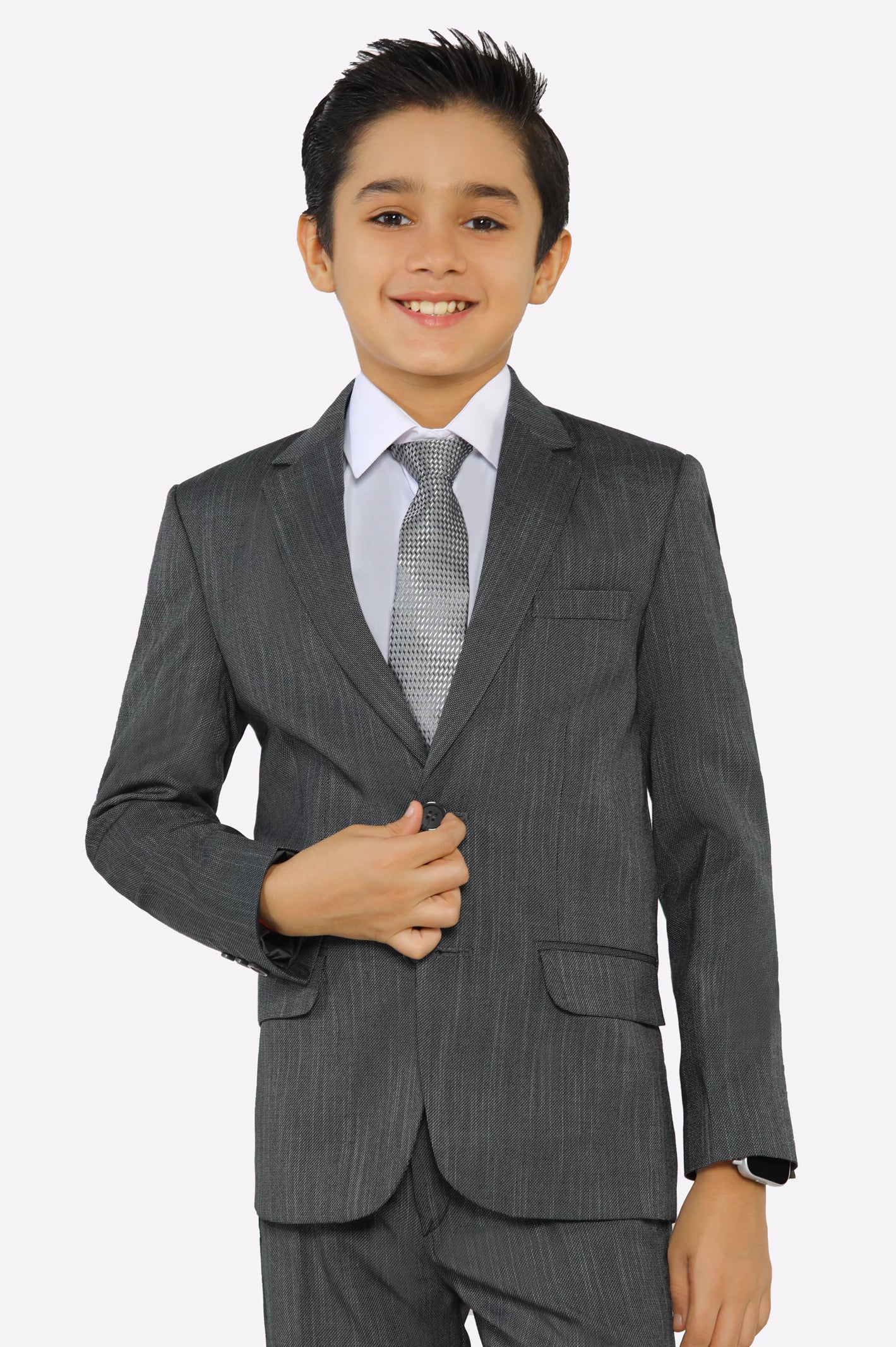 Dark Grey Suiting for Boys - Image 2