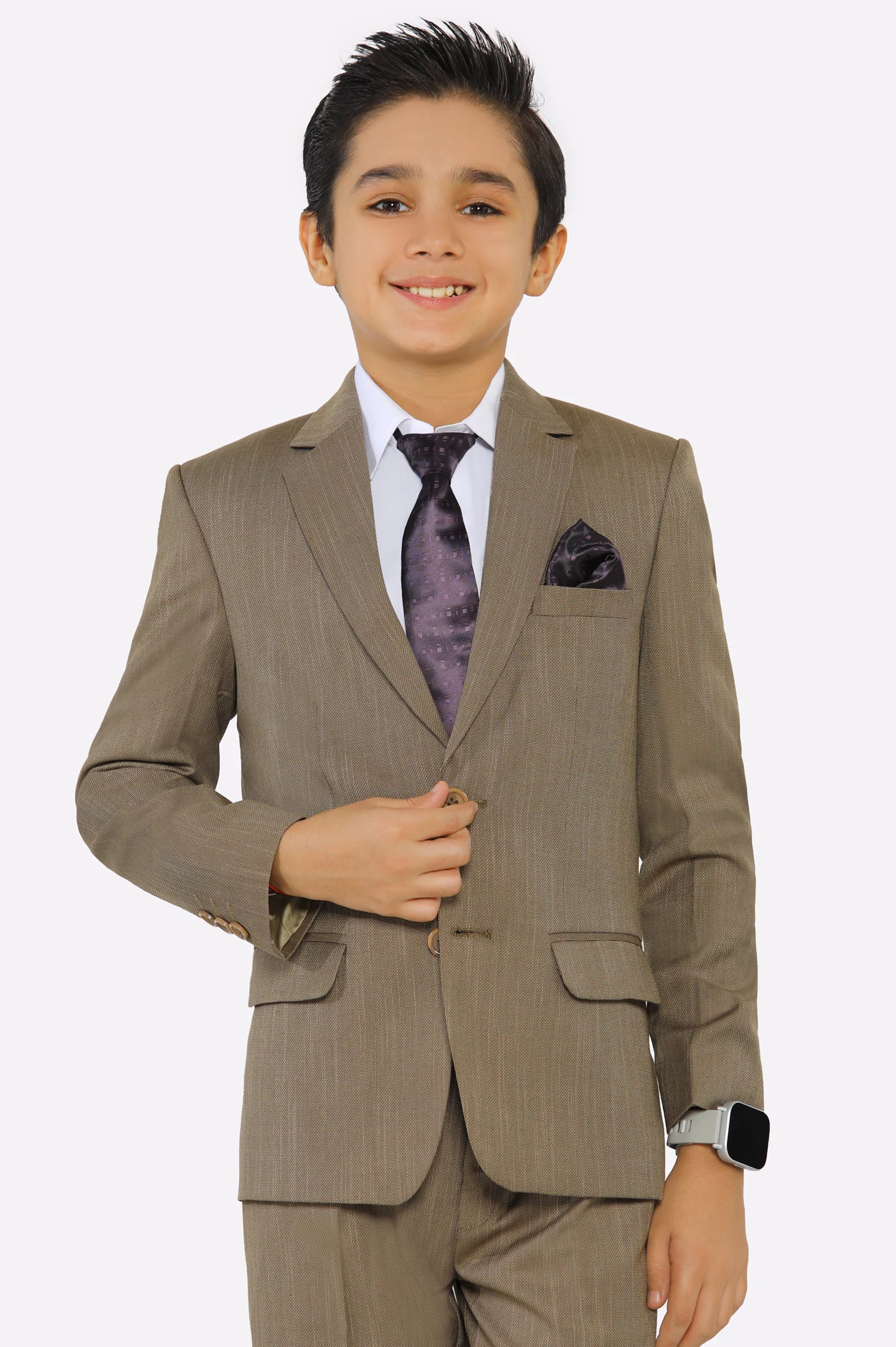 Beige Suiting for Boys - Image 2