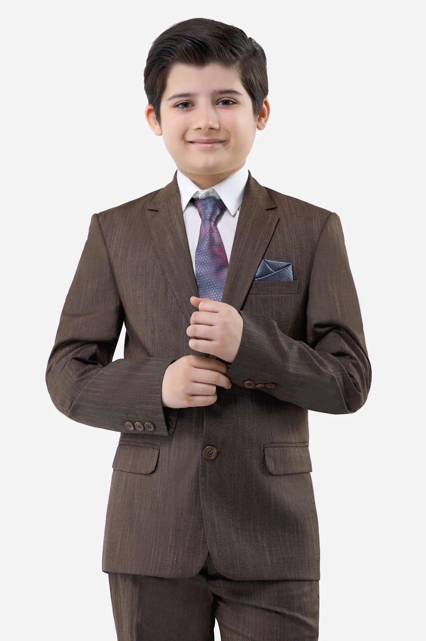 Brown Suiting for Boys - Image 2