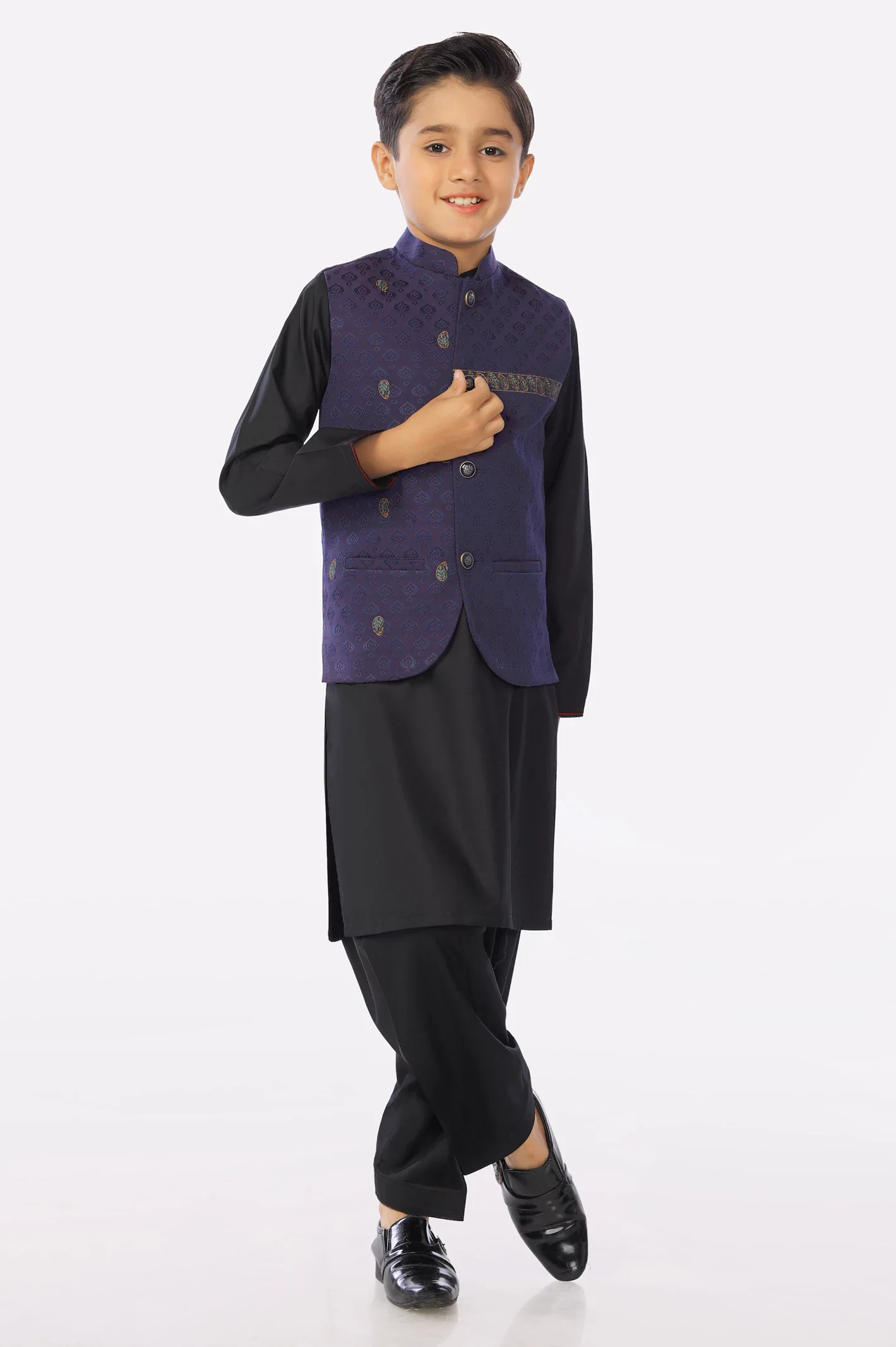 Boys Purple Waistcoat - Image 2