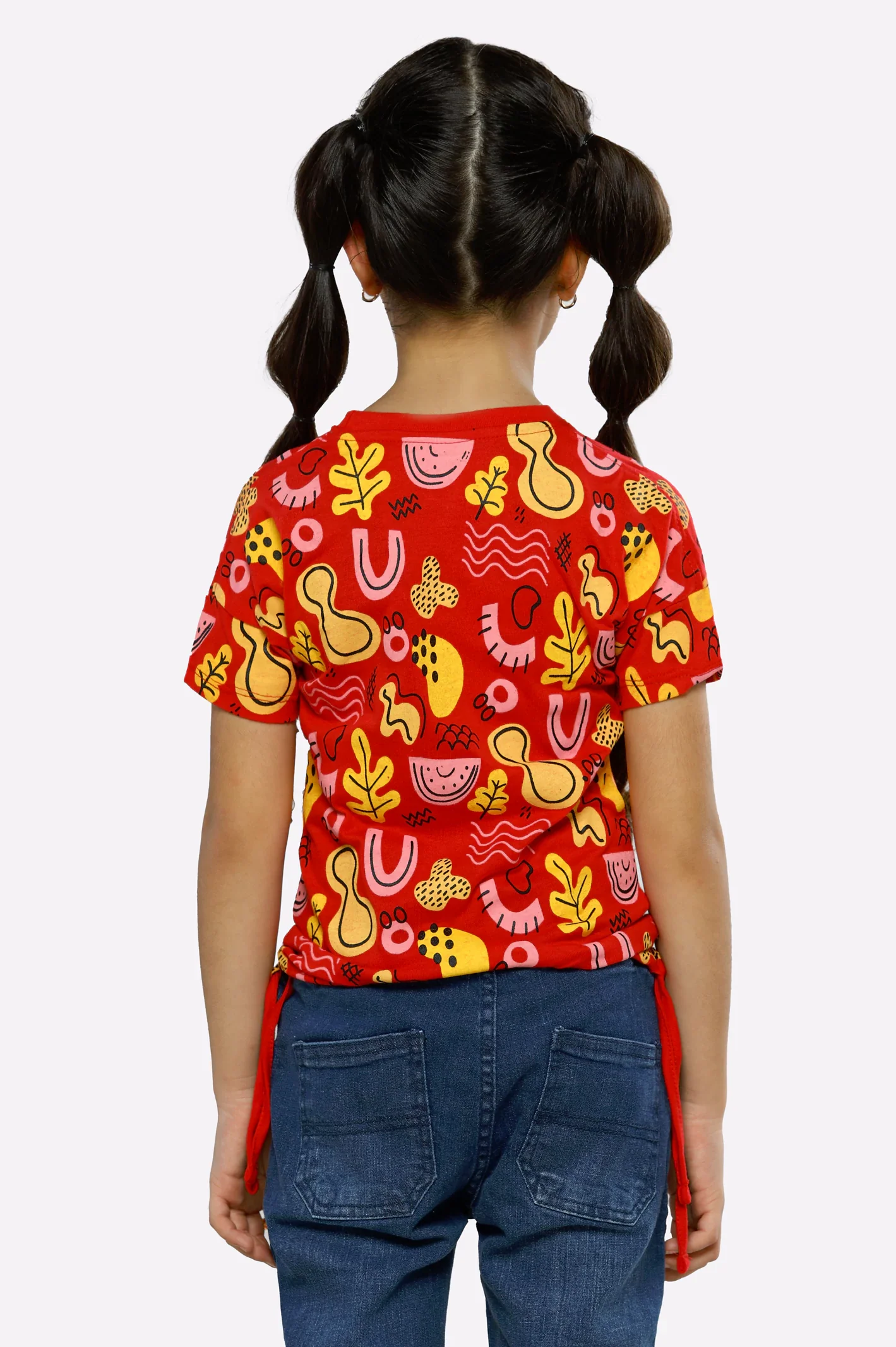 Red Graphic Printed Girls T-Shirt - Image 3