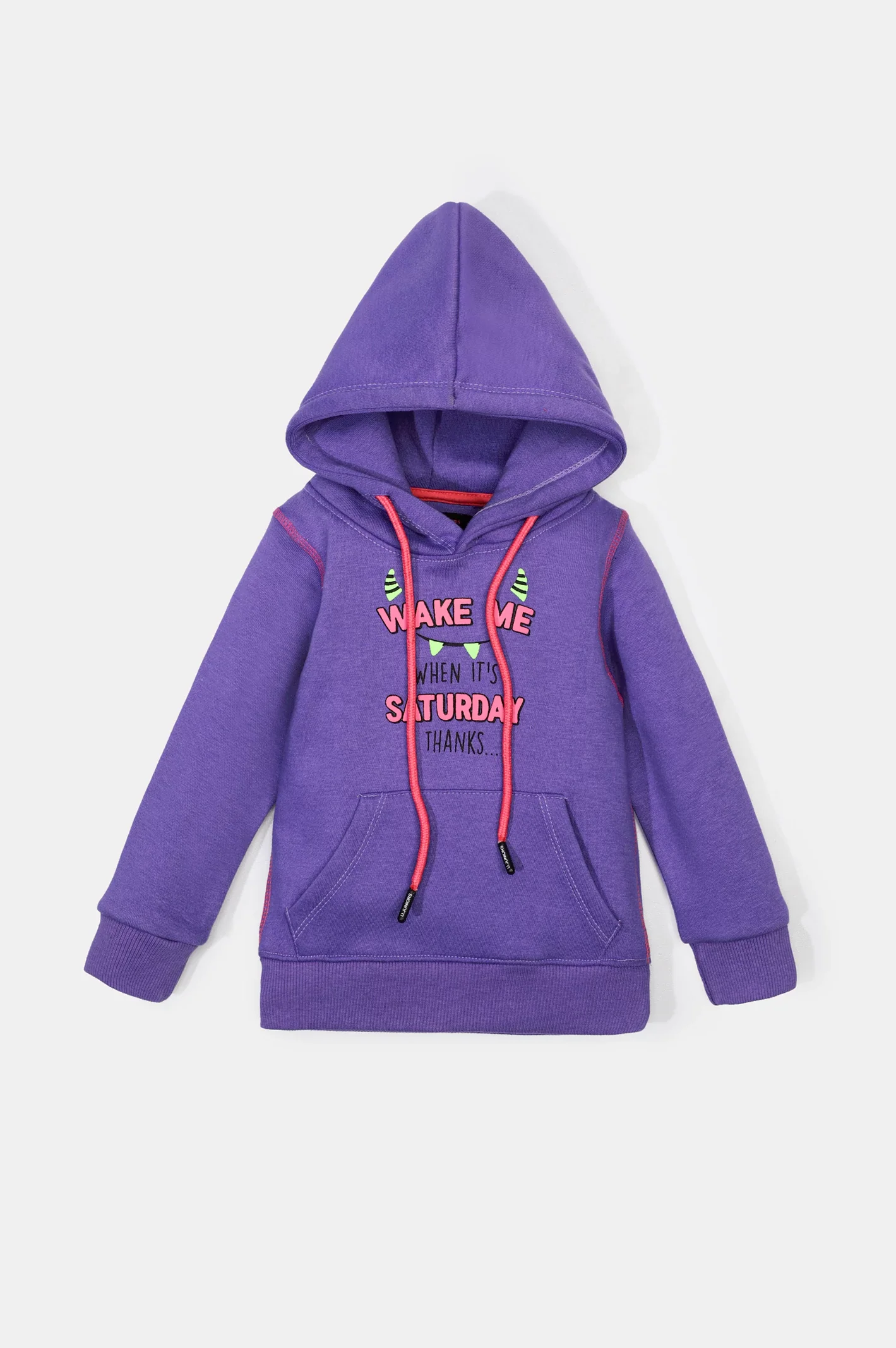 Purple Printed Girls Hoodie