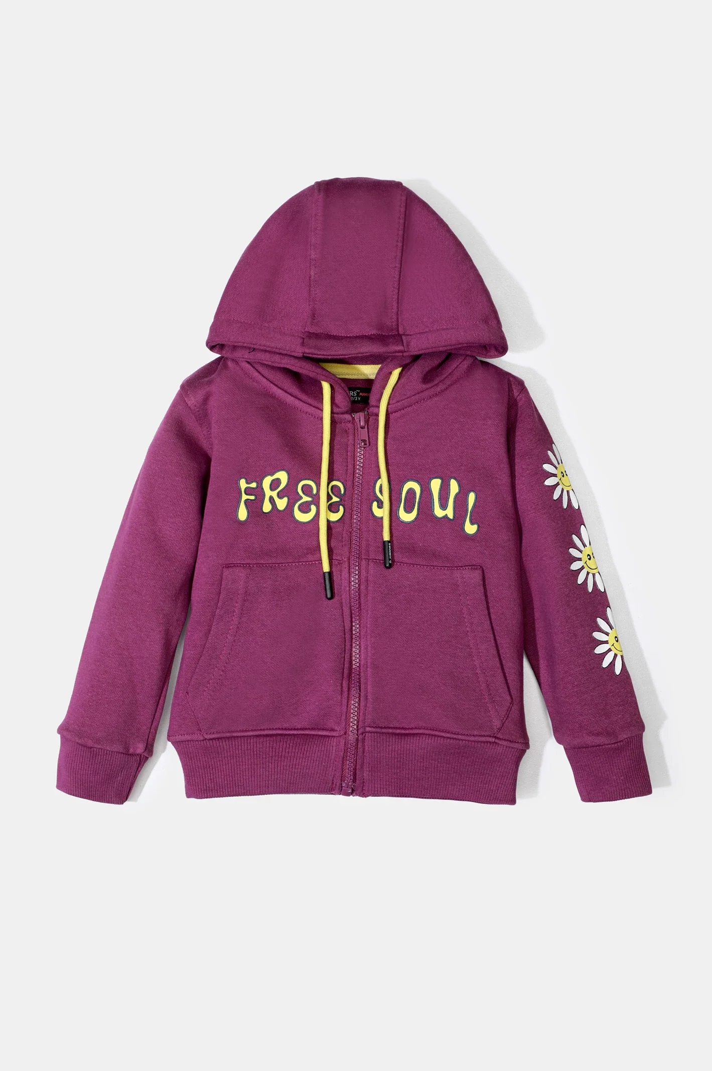 Dark Purple Printed Girls Hoodie
