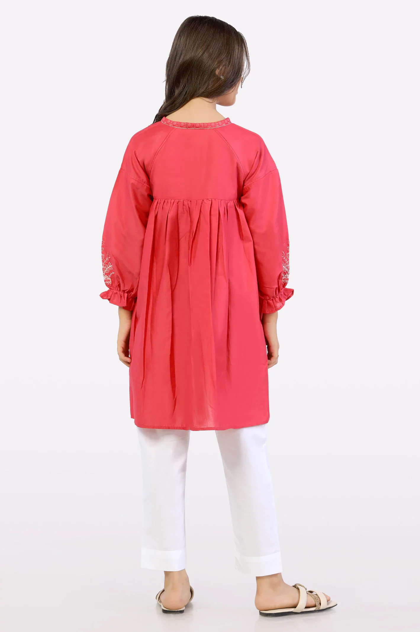 Pink Stylised Girls Kurti - Image 3