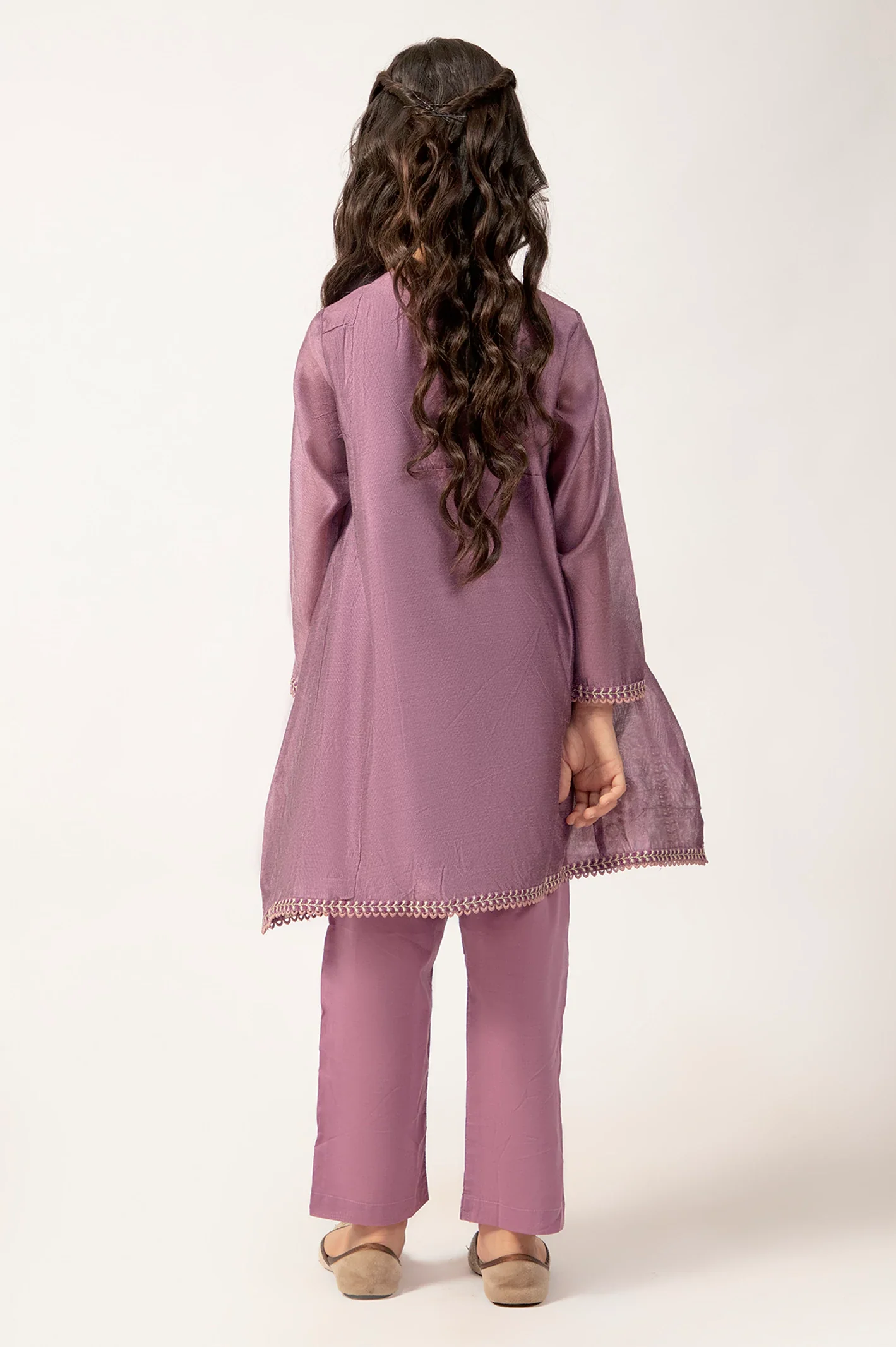 Purple Embroidered Girls 2PC - Image 4
