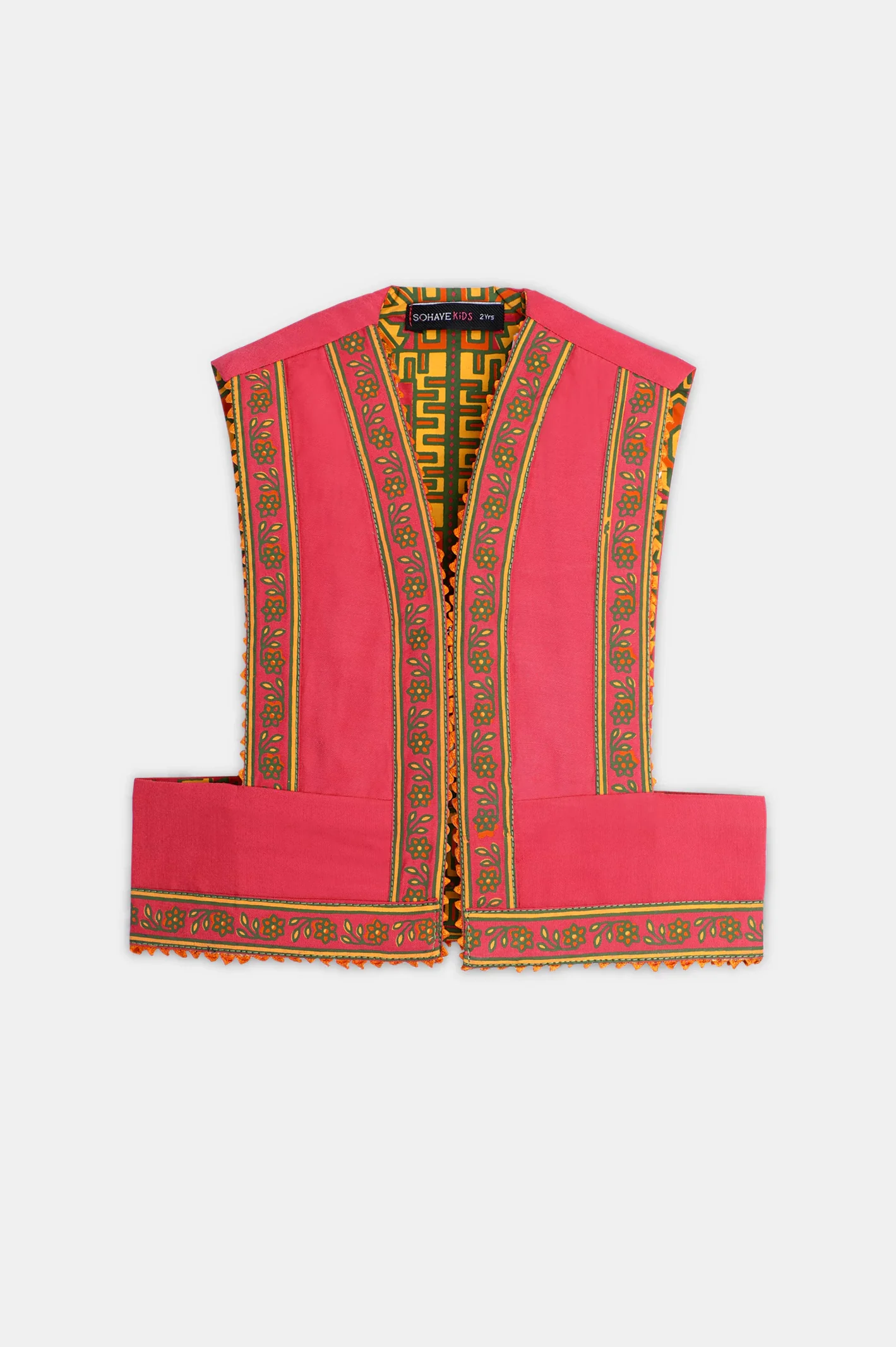 Pink Stylised Girls Waistcaot