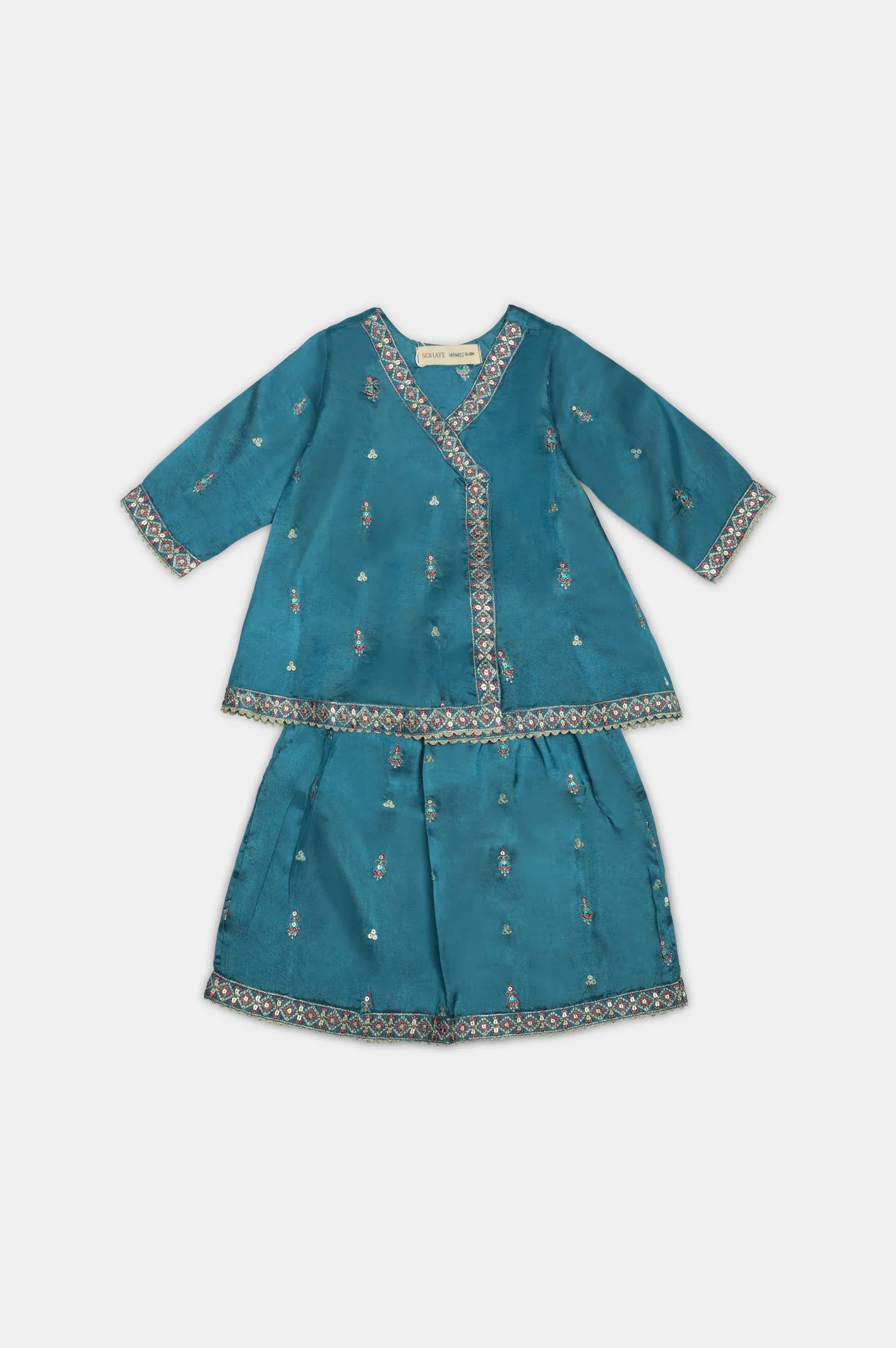 Blue Embroidered Infant 2PC