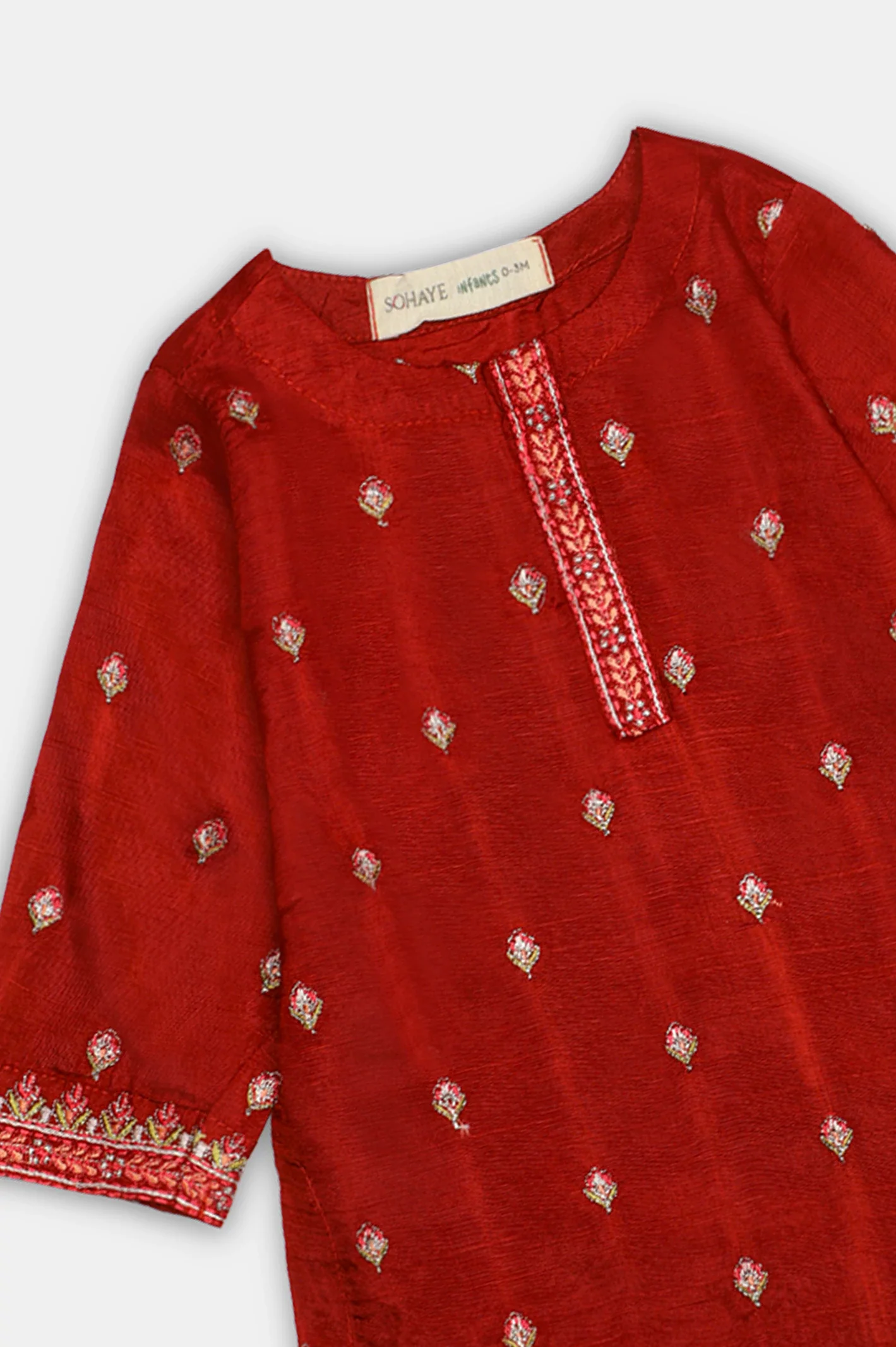 Red Embroidered Infant 2PC - Image 2