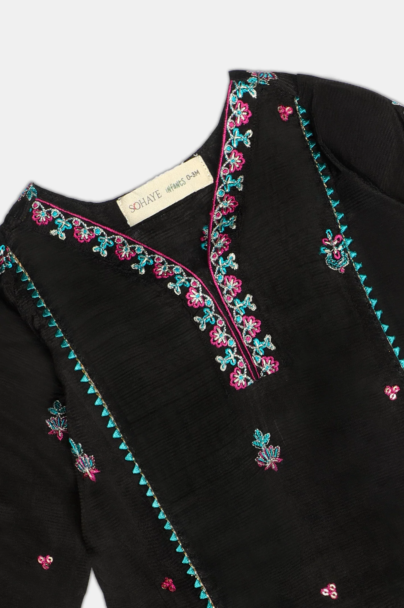 Black Embroidered Infant 3PC - Image 4