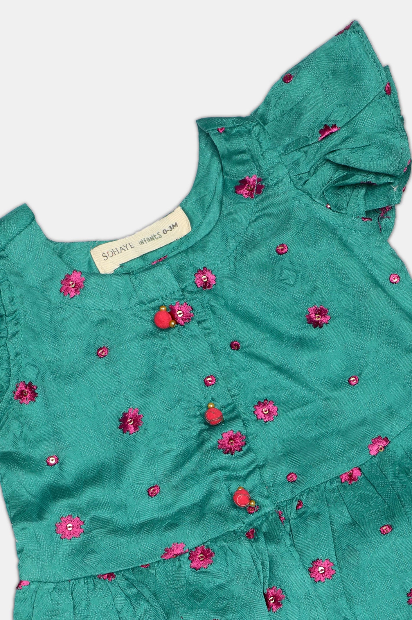 Green Embroidered Infant 2PC - Image 2