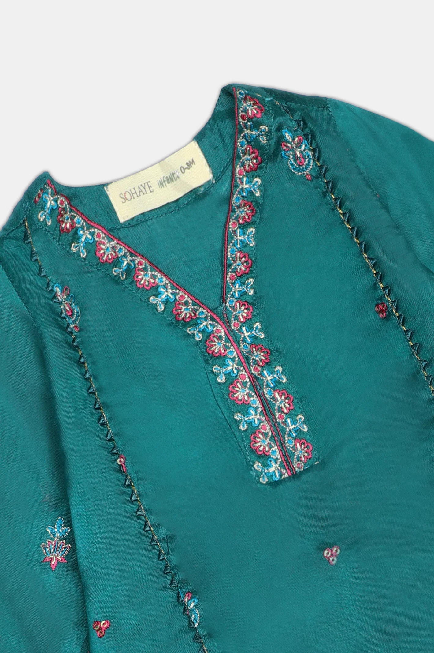 Green Embroidered Infant 2PC - Image 2