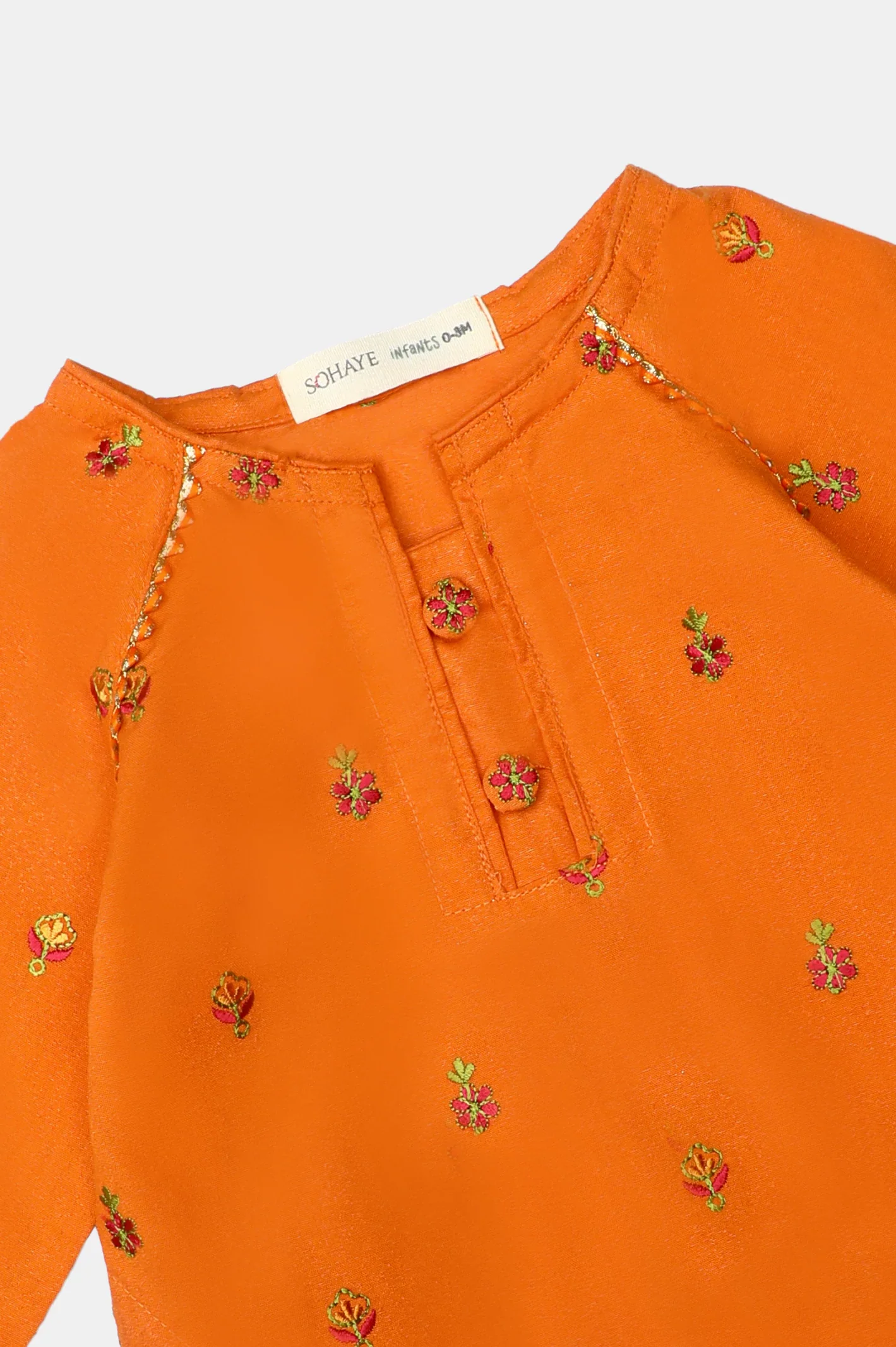 Orange Embroidered Infant 2PC - Image 2