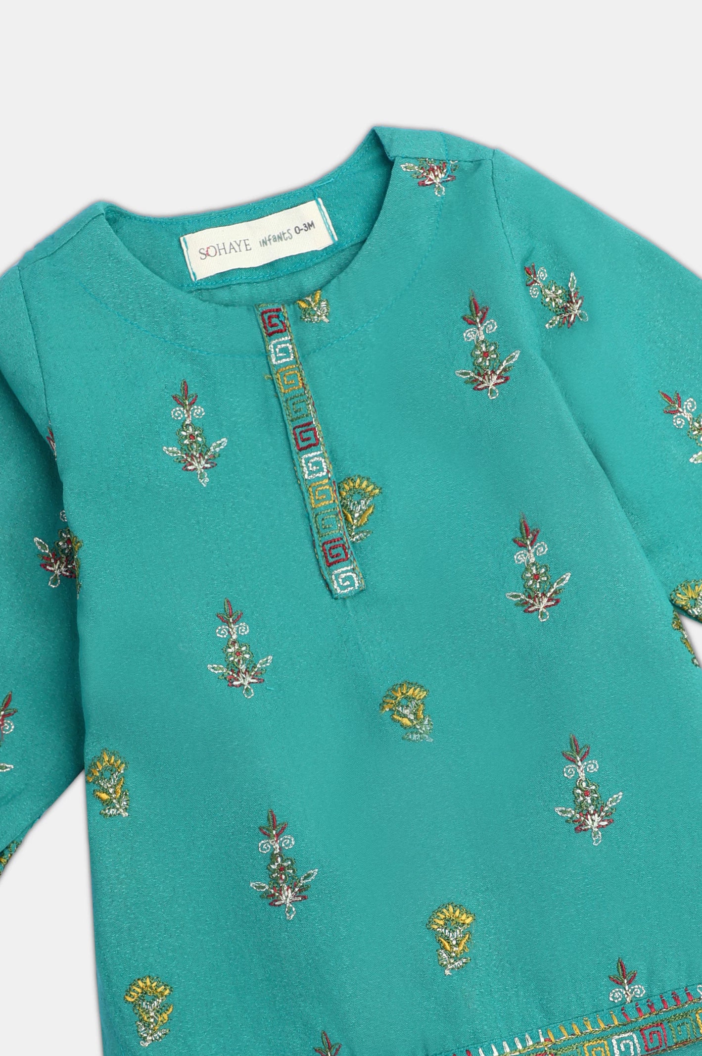 Green Infant Embroidered 2PC - Image 2