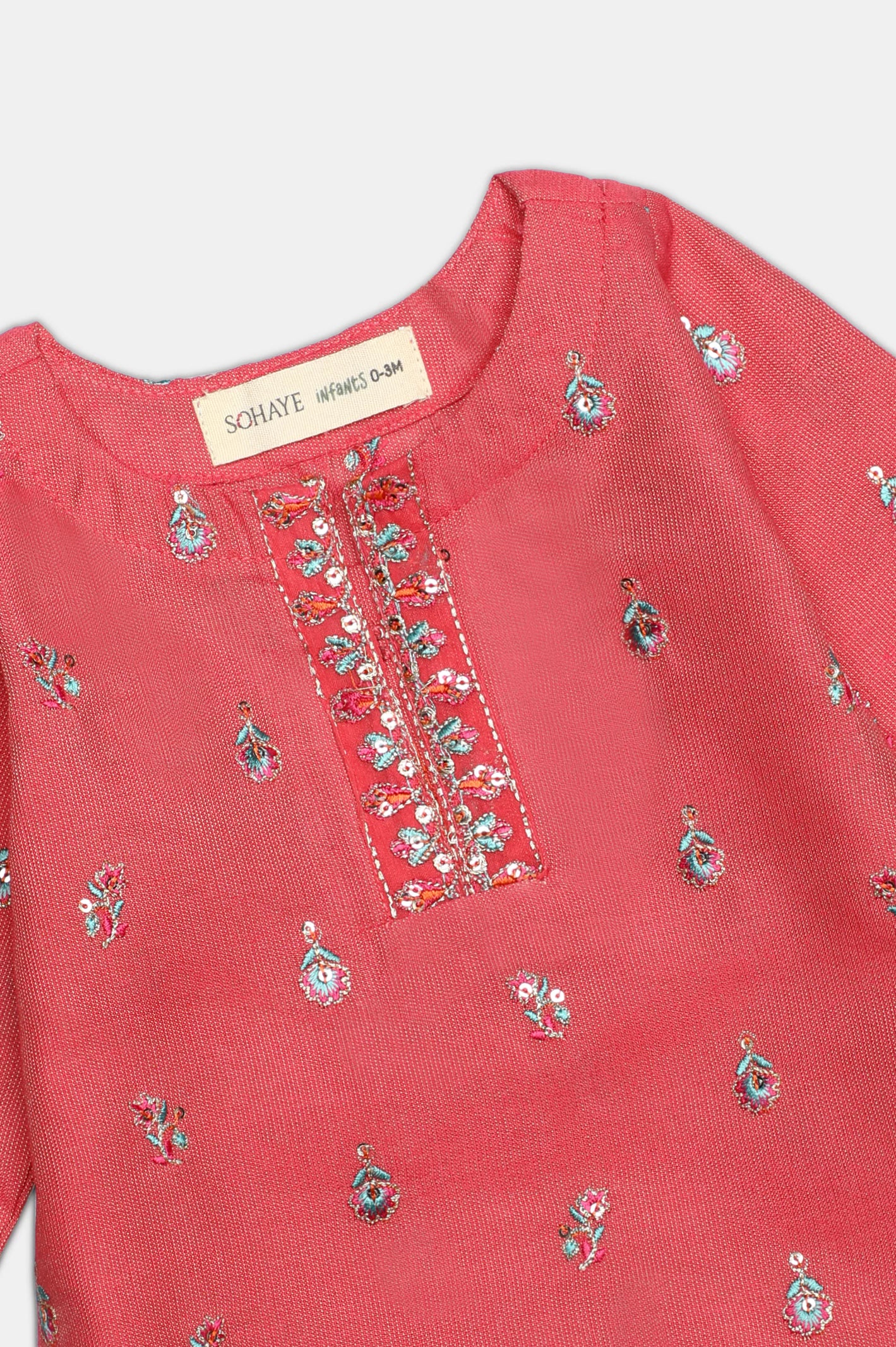 Pink Embroidered Infant 2PC - Image 2