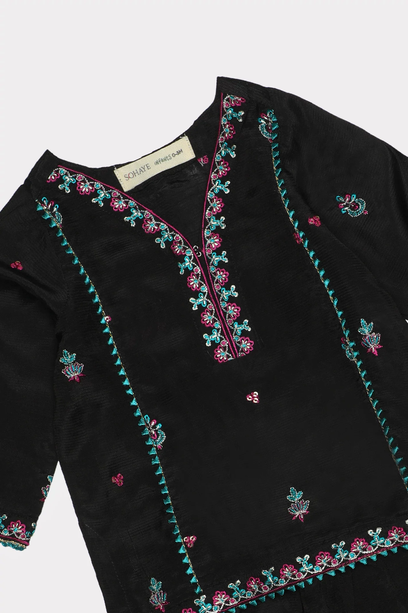 Black Embroidered Infant 2PC - Image 2