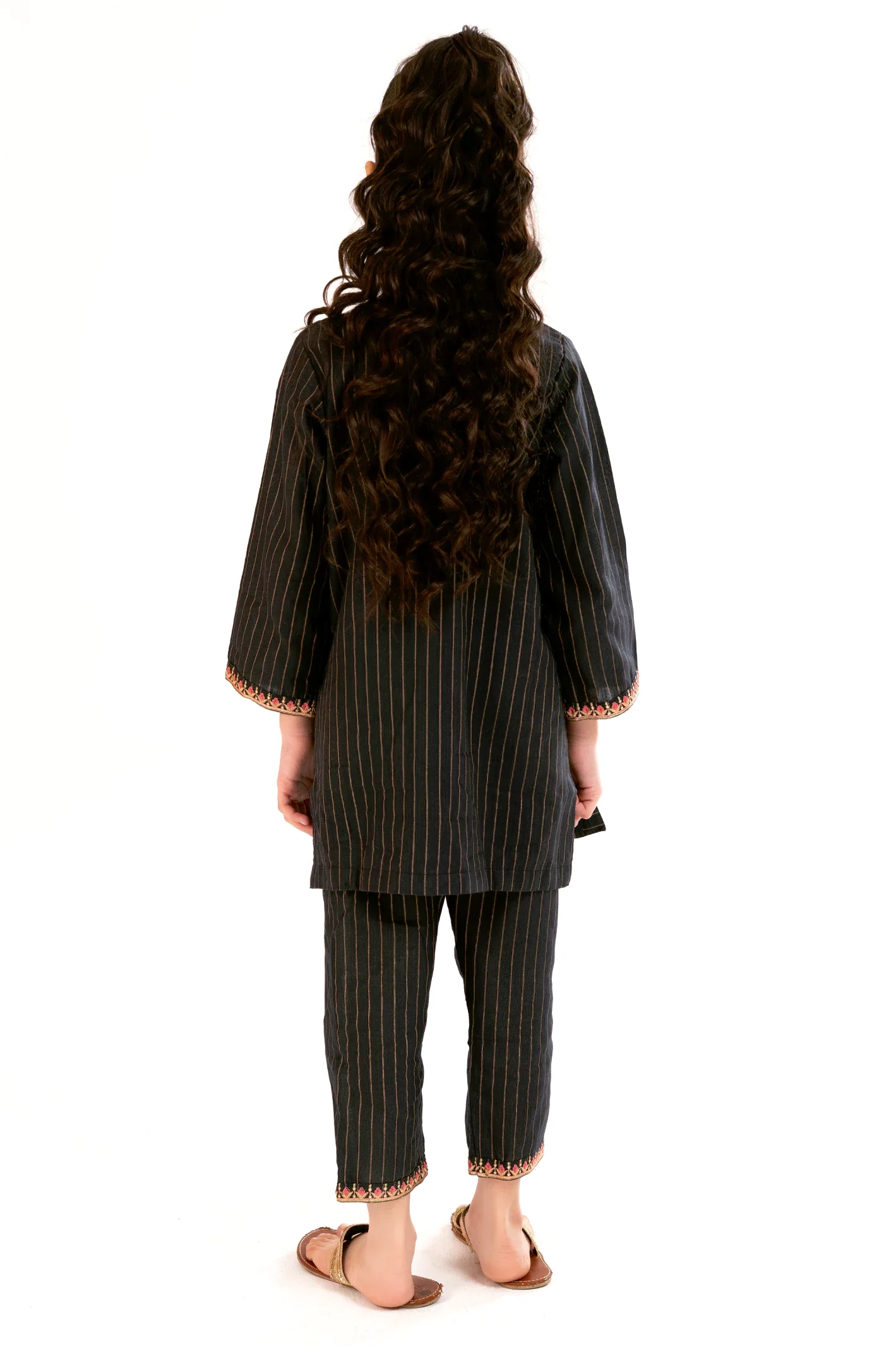 Black Embroidered Girls 2PC - Image 4