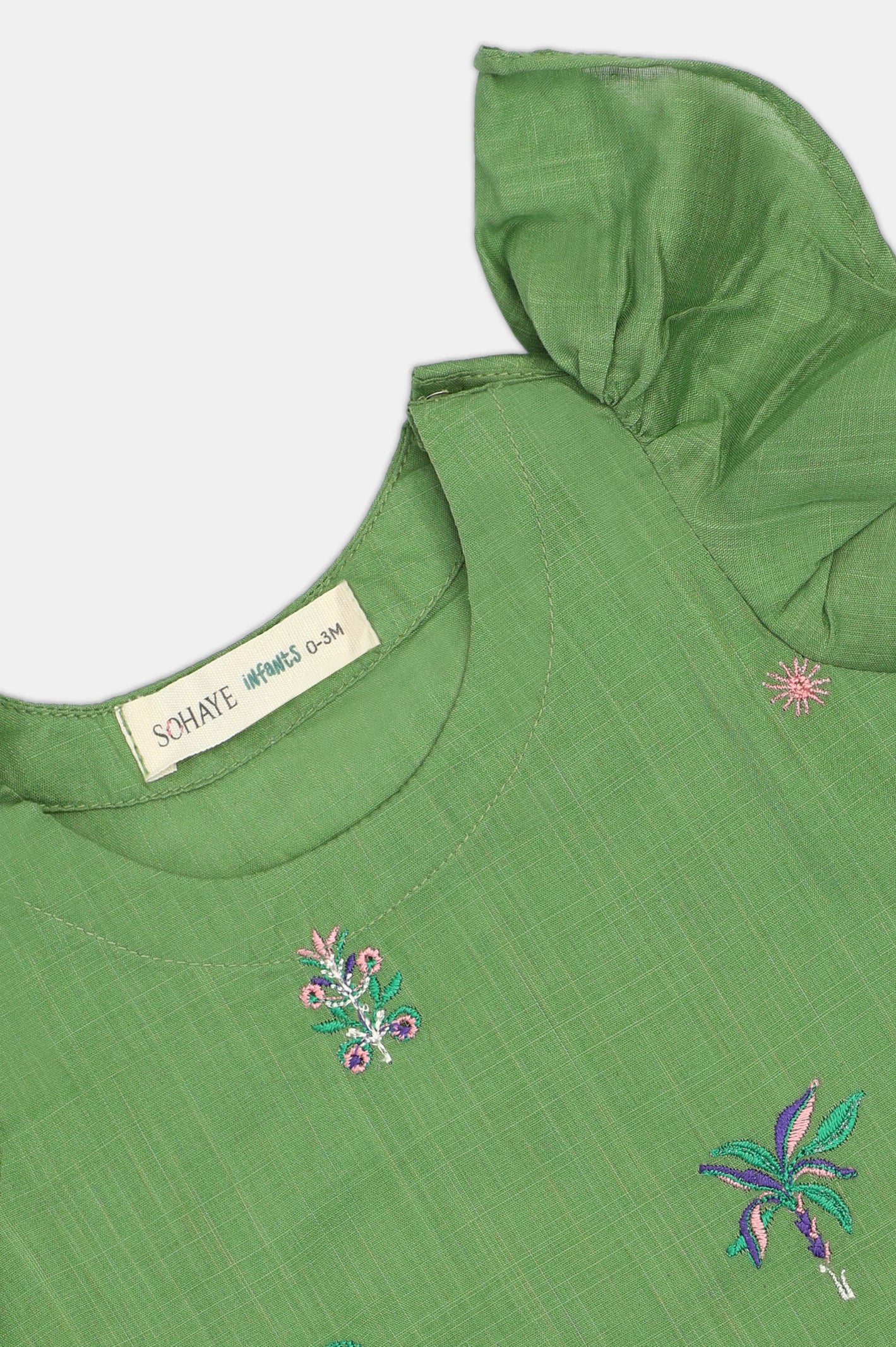 Green Embroidered Infant 2PC - Image 2
