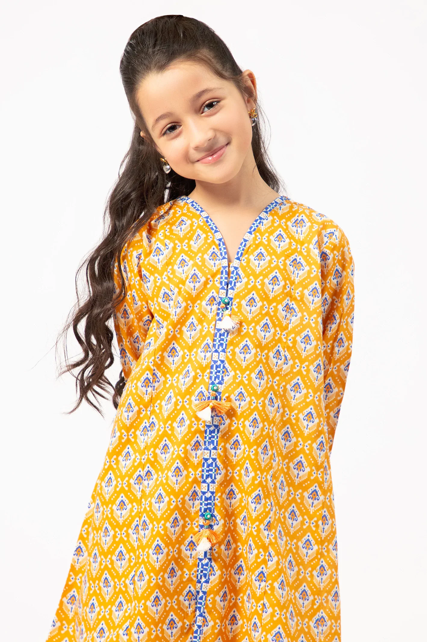 Mustard Printed Girls 2PC - Image 2
