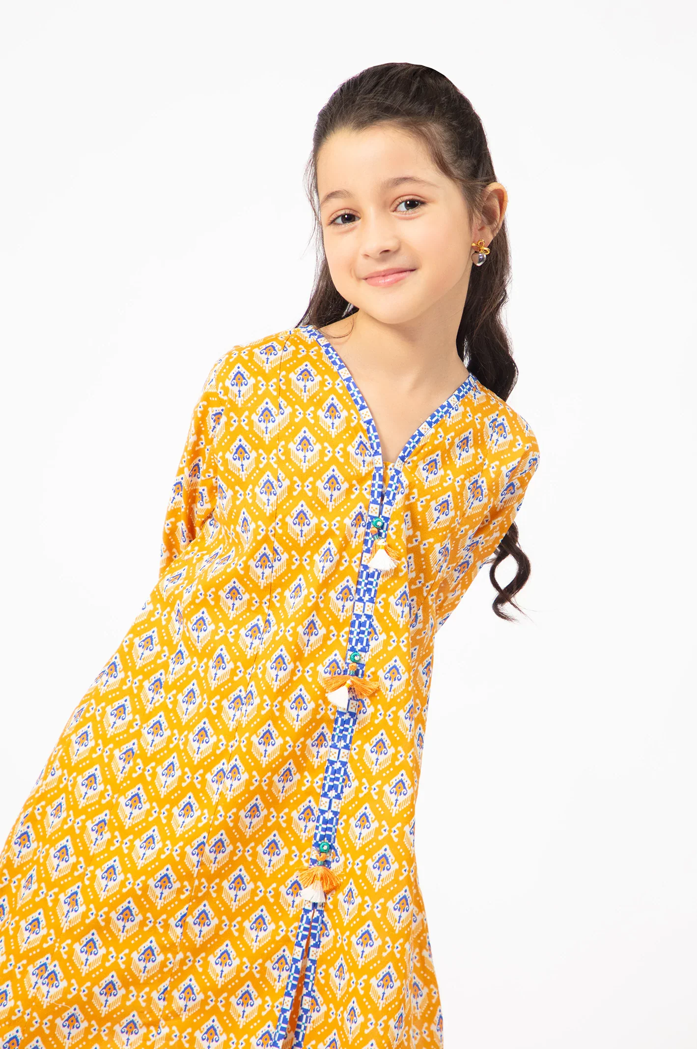 Mustard Printed Girls 2PC - Image 3