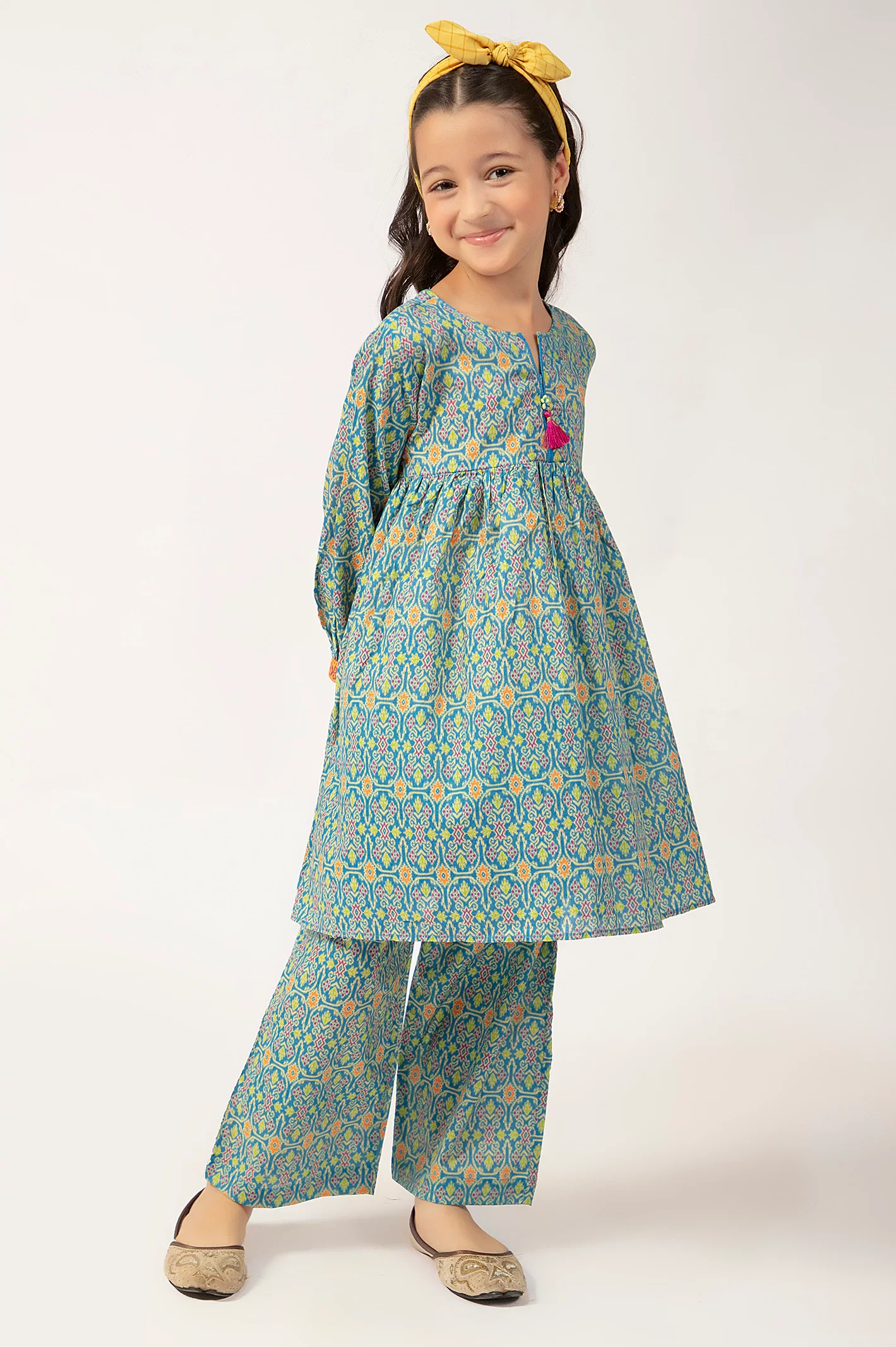 Green Printed Girls 2PC - Image 2