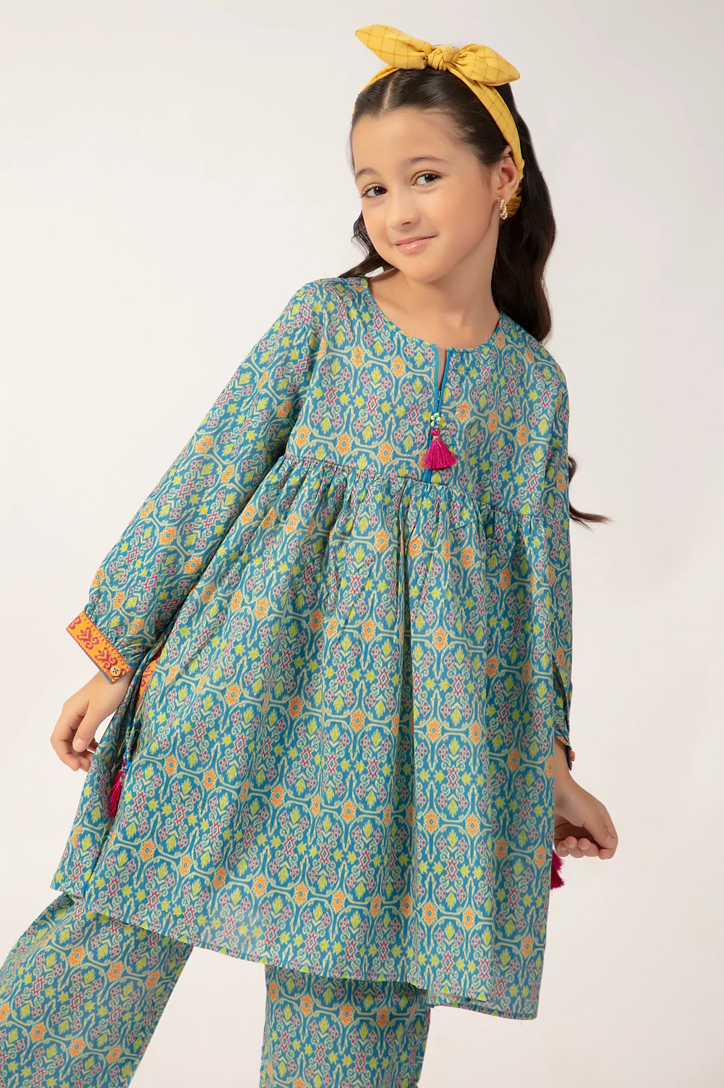 Green Printed Girls 2PC - Image 3