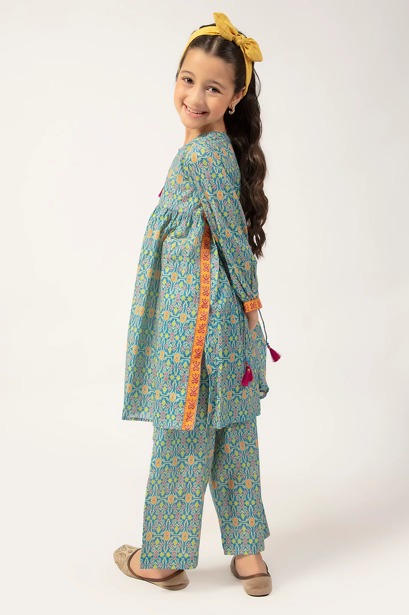 Green Printed Girls 2PC - Image 4