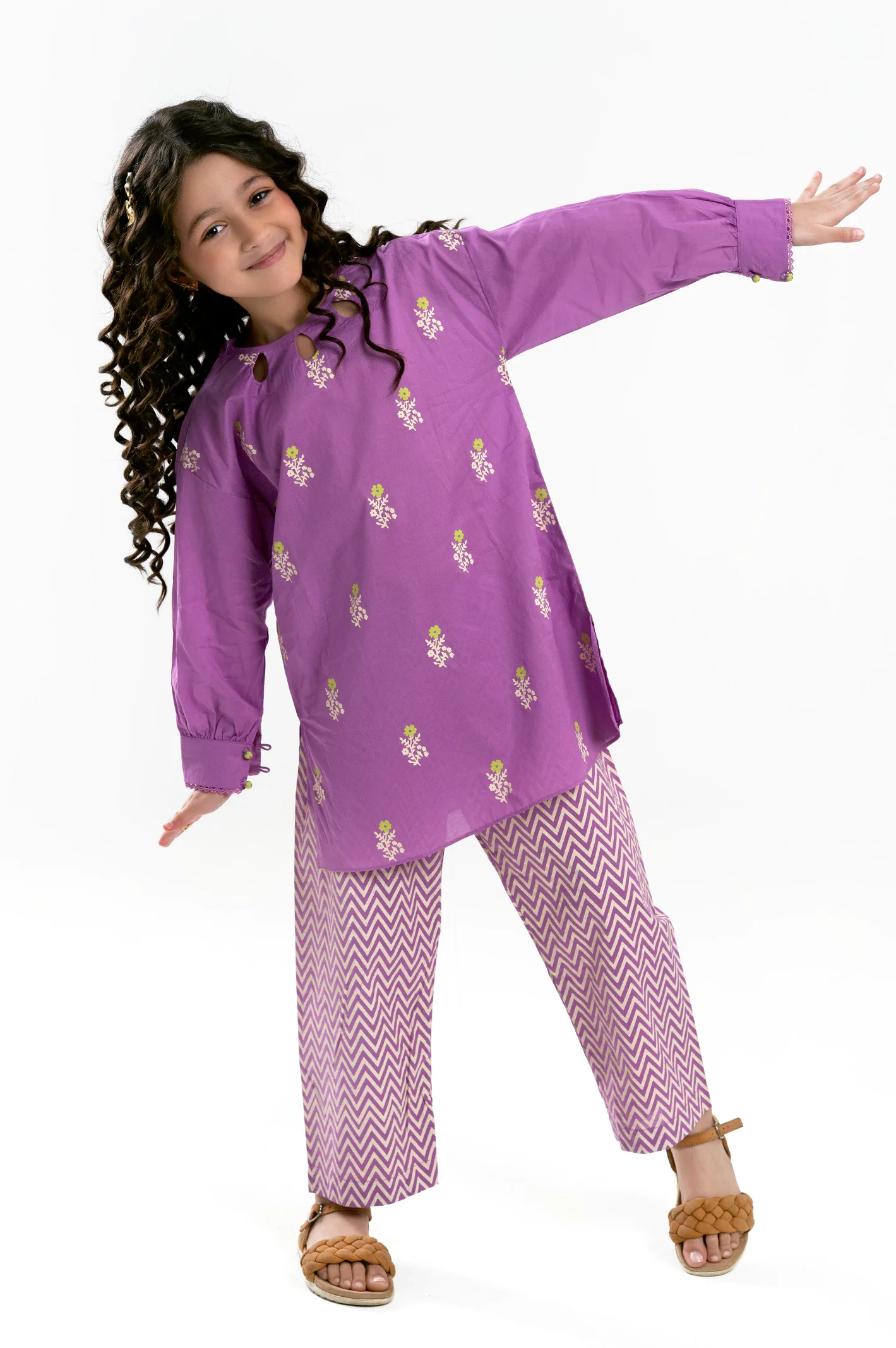 Purple Printed Girls 2PC - Image 3