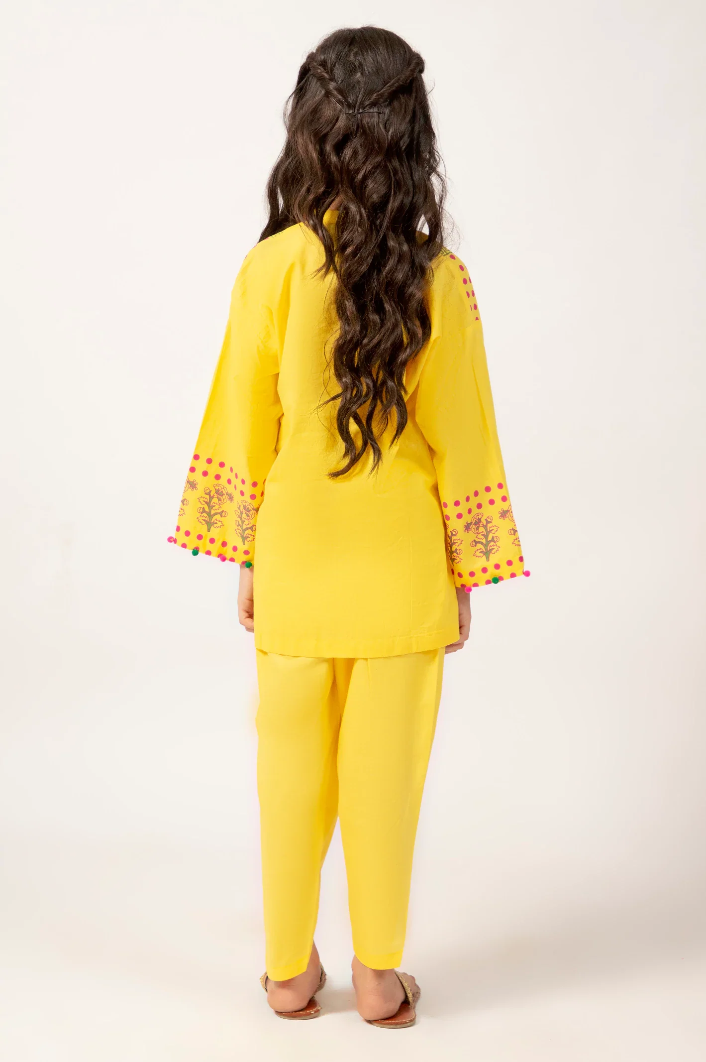 Yellow Printed Girls 2PC - Image 4