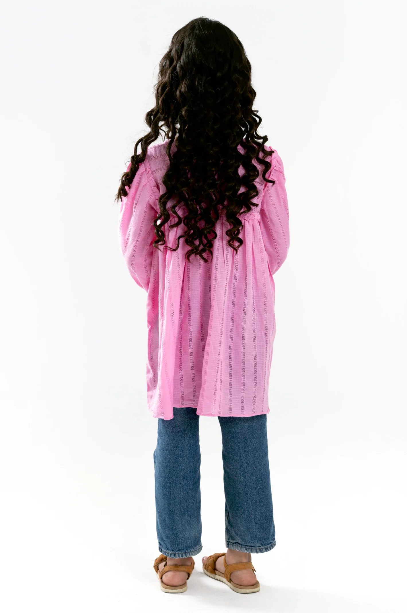 Pink Stylised Girls Kurti - Image 4