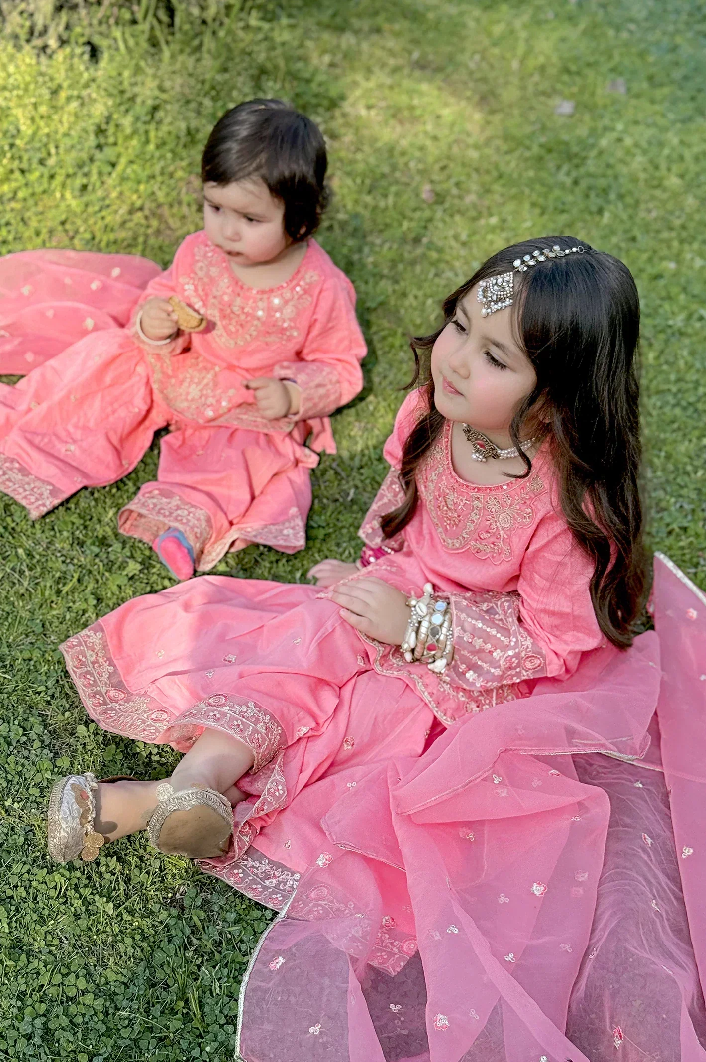 Embroidered Jacquard Coral Girls 3PC - Image 5