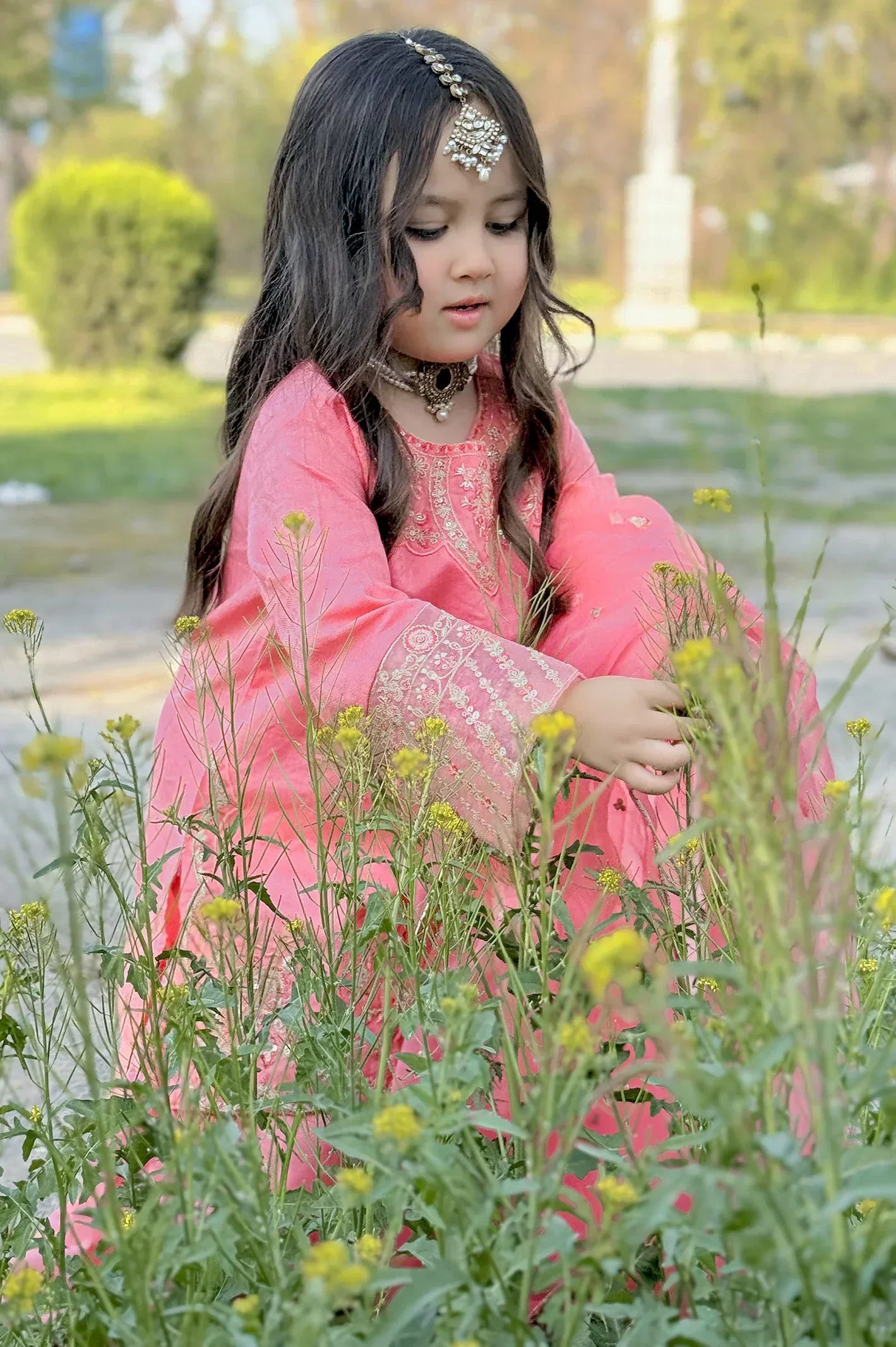 Embroidered Jacquard Coral Girls 3PC - Image 6