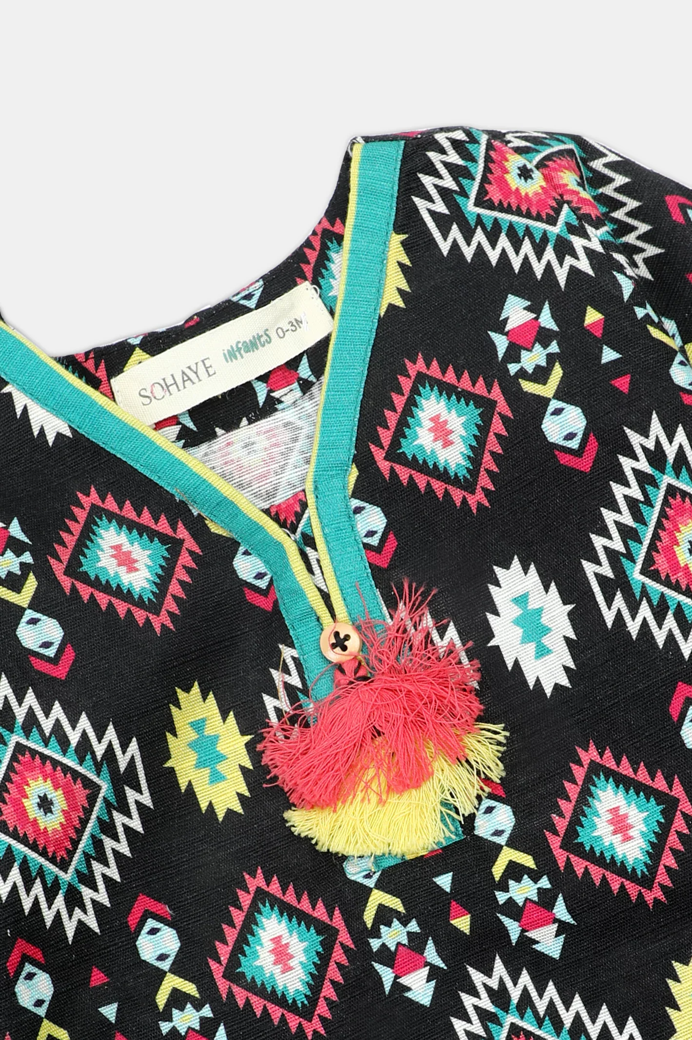 Printed Khaddar-Black Infant 2PC - Image 2