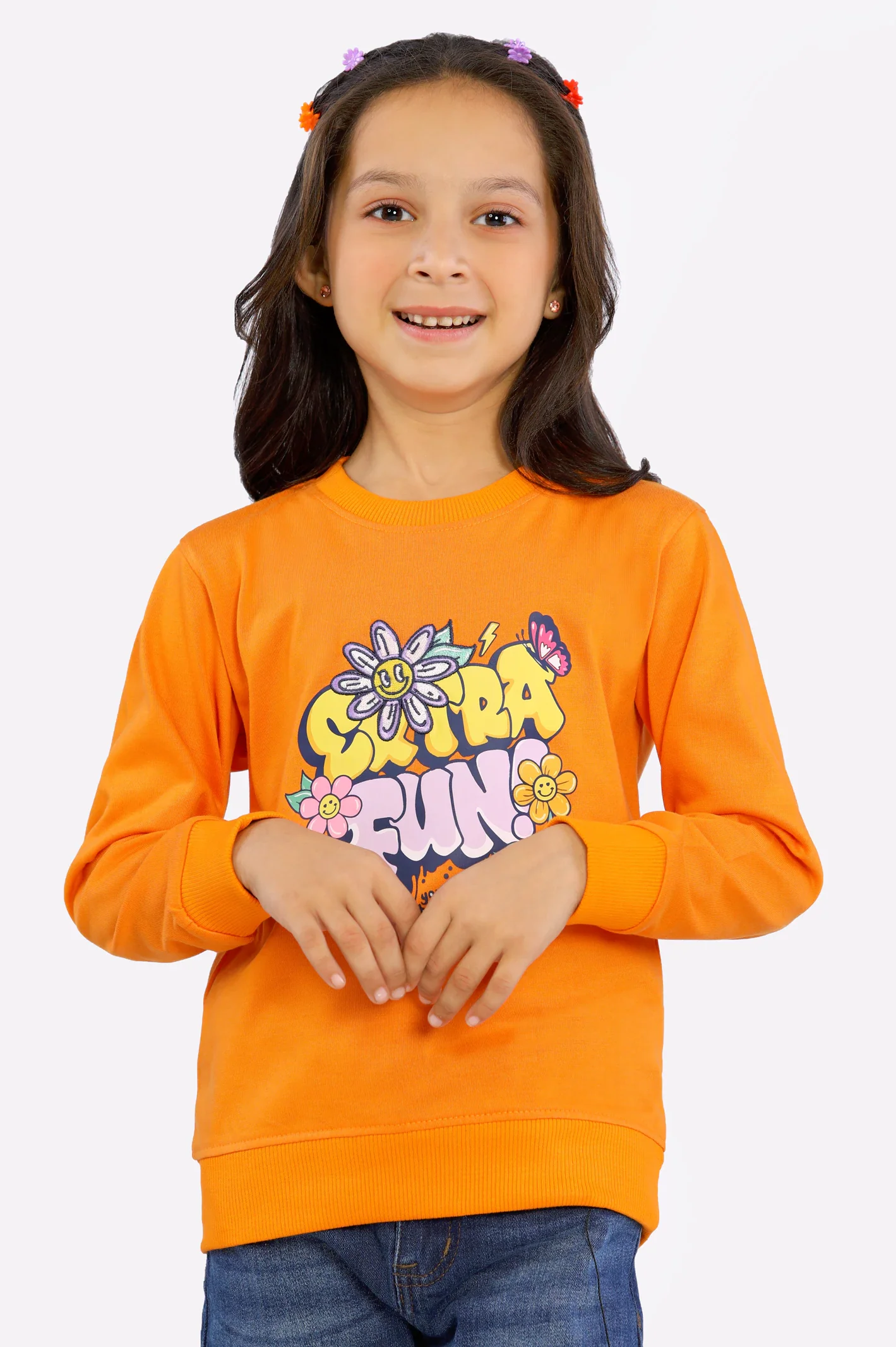 Graphic Printed Girls Sweatshirt - Image 3