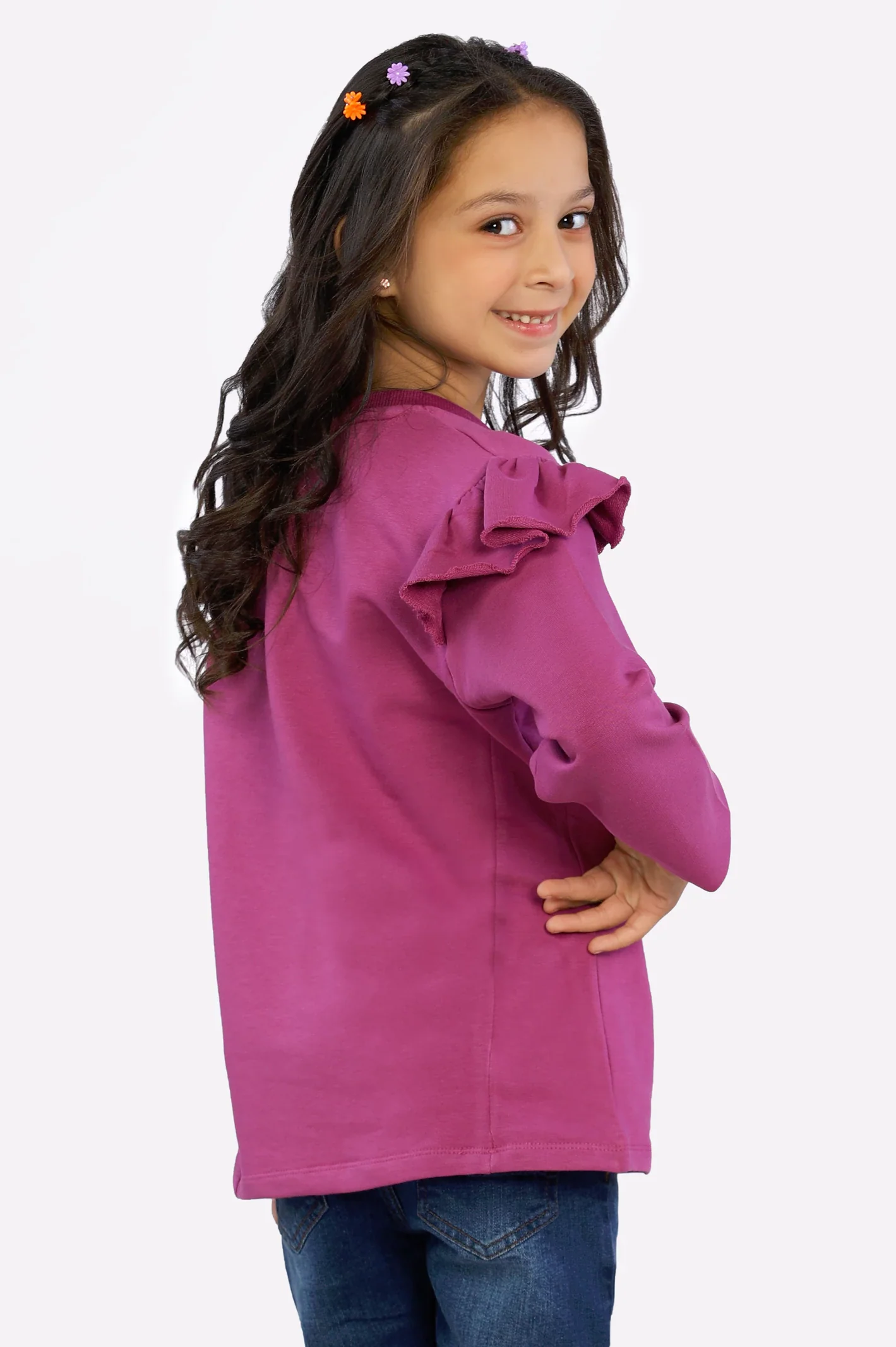 Floral Printed Girls Sweatshirt - Image 3
