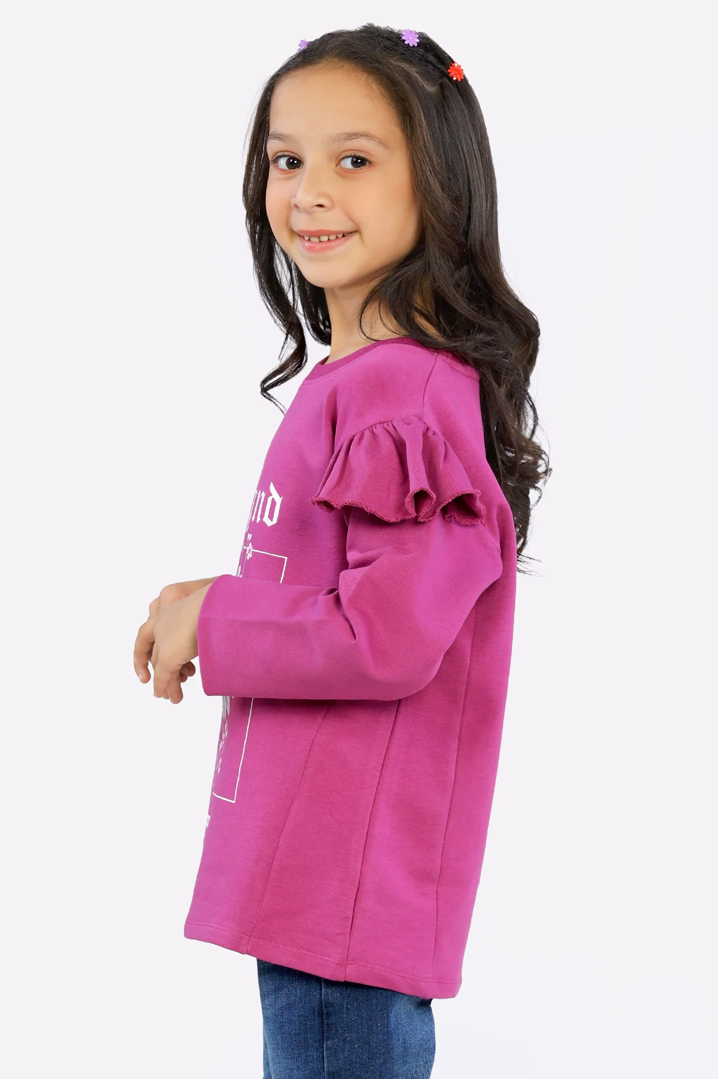 Floral Printed Girls Sweatshirt - Image 4