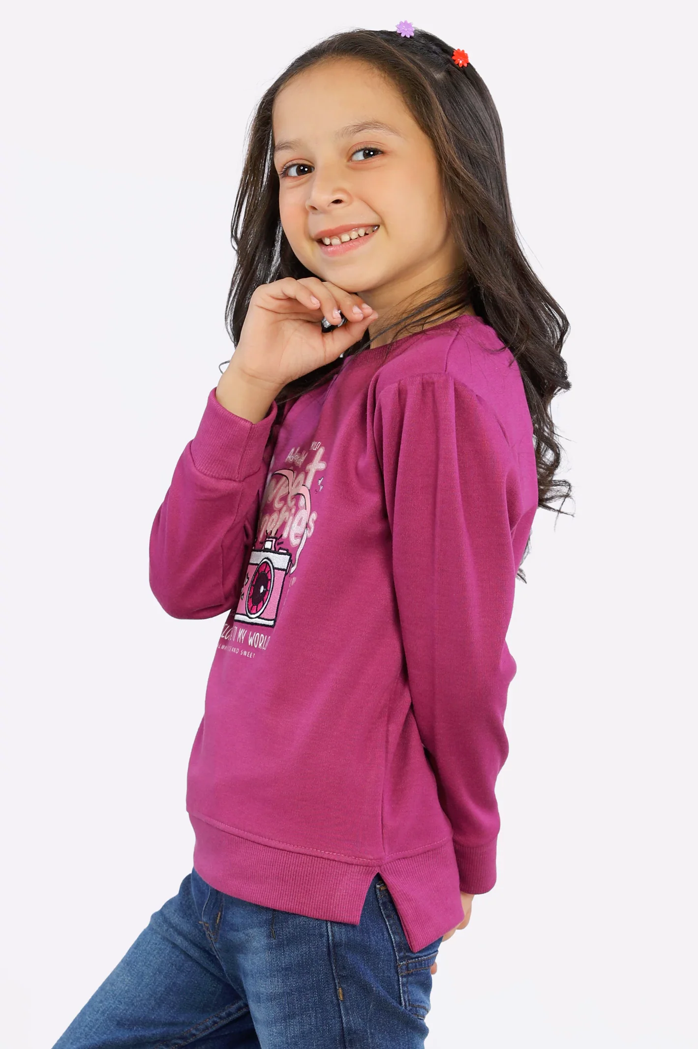 Graphic Printed Girls Sweatshirt - Image 3