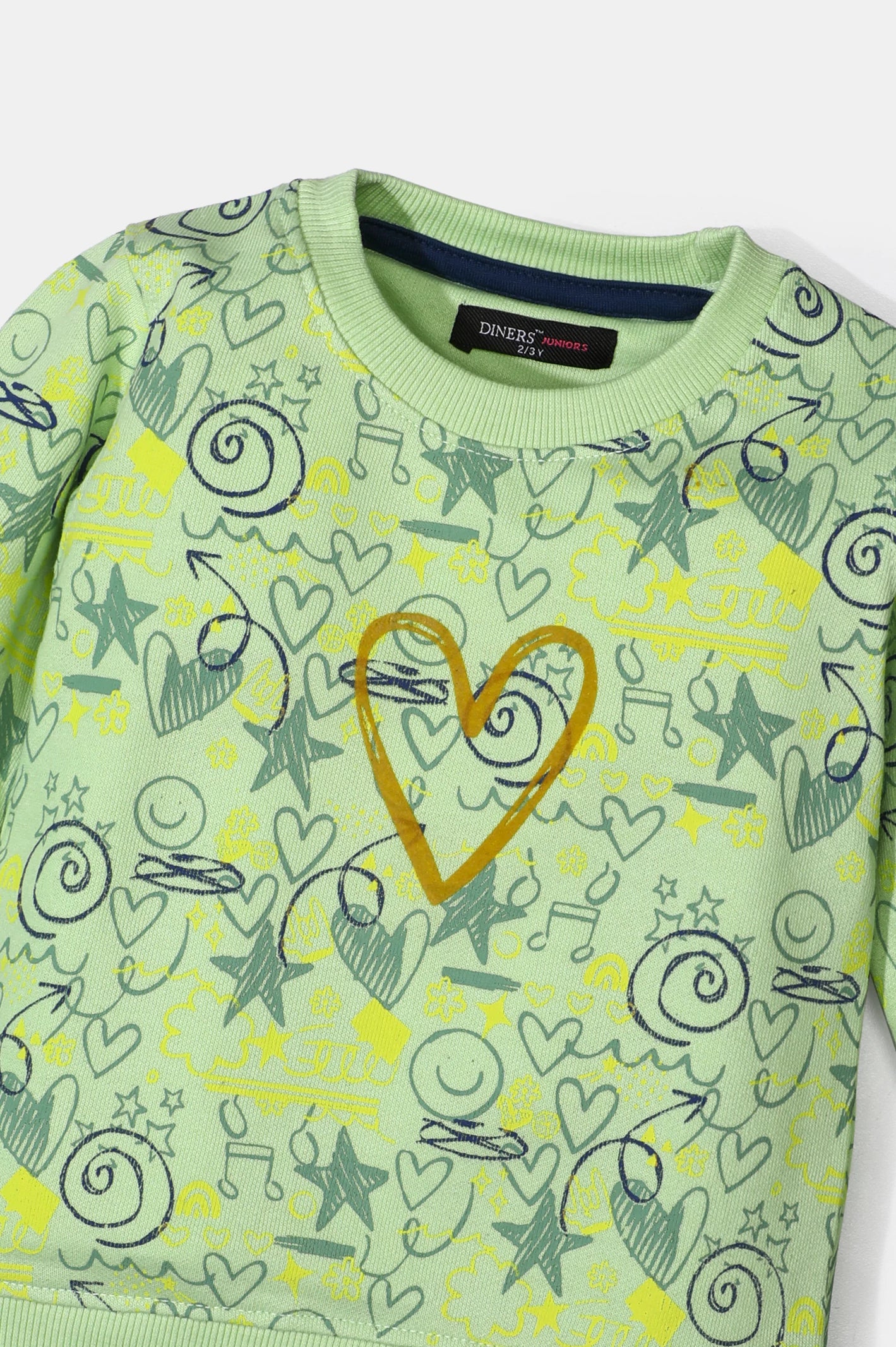 Light Green Printed Girls Sweatshirt - Image 2