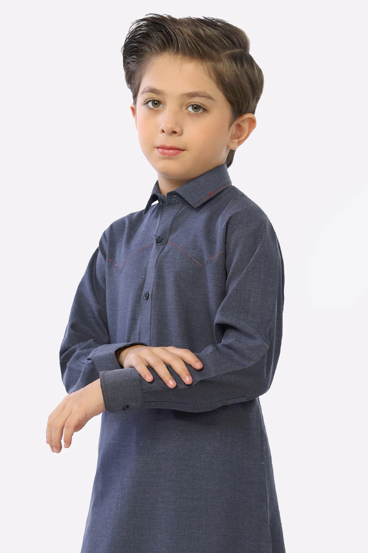 Dark Grey Boys Shalwar Suit - Image 2