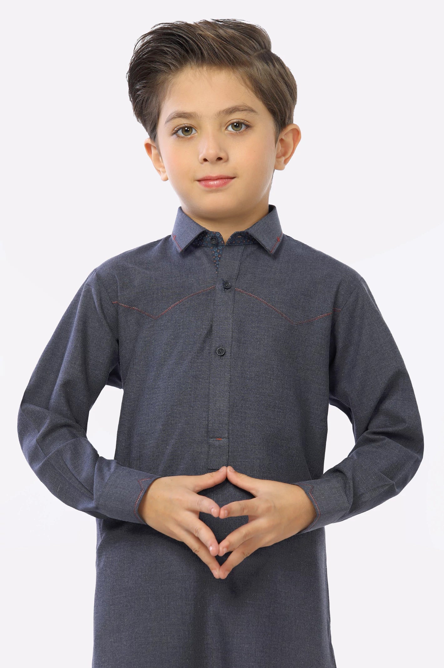 Dark Grey Boys Shalwar Suit - Image 3