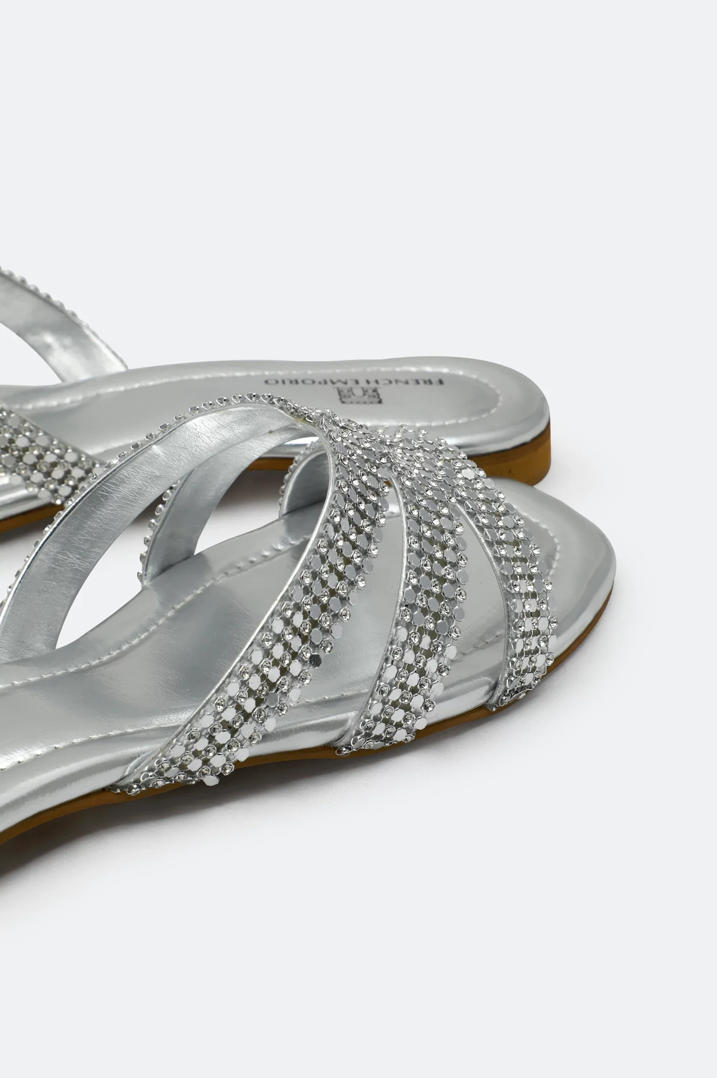 Silver Ladies Formal Slippers - Image 2